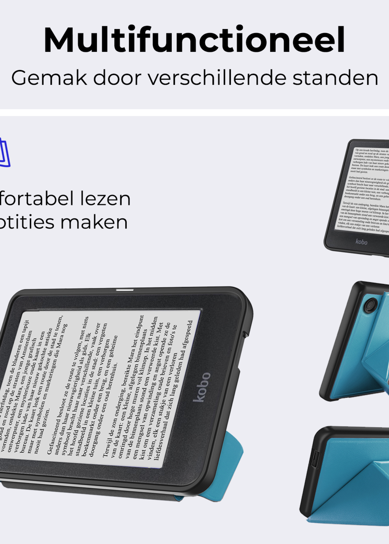 BTH BTH Kobo Clara BW Hoesje Trifold - Turquoise