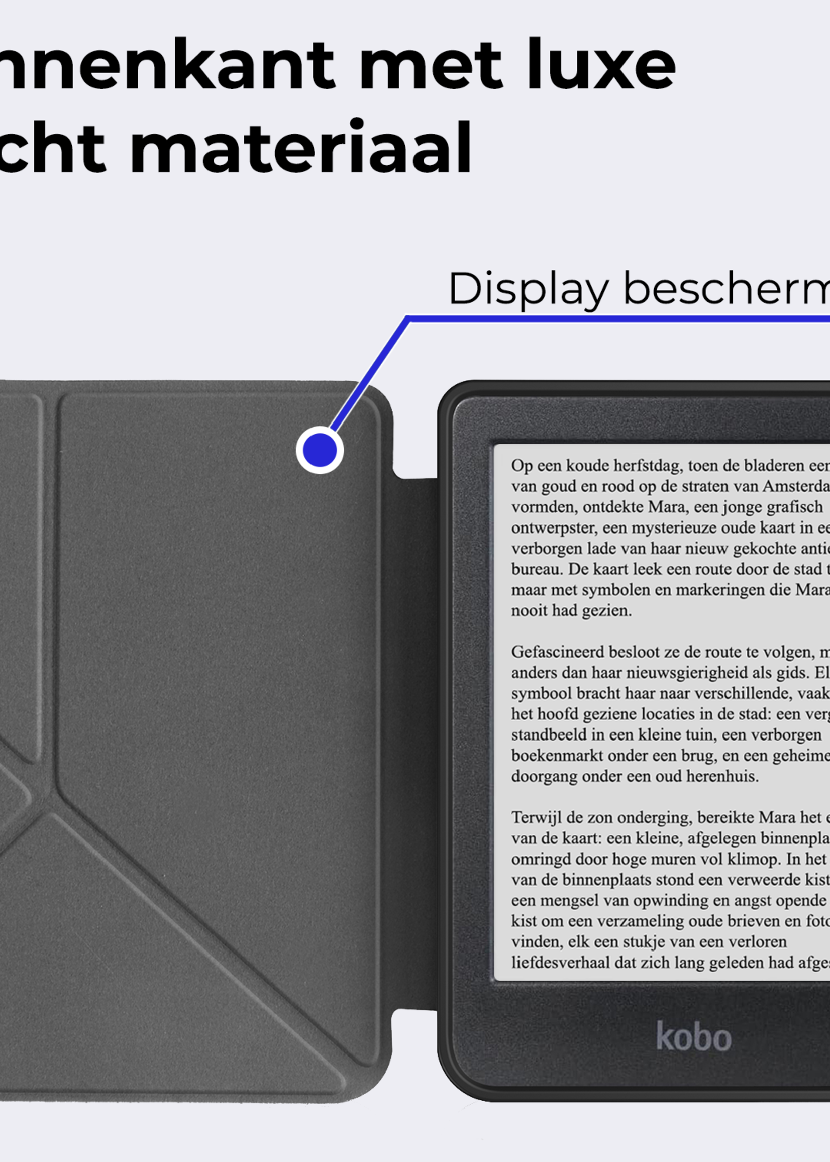 BTH BTH Kobo Clara BW Hoesje Trifold Met Screenprotector - Roze