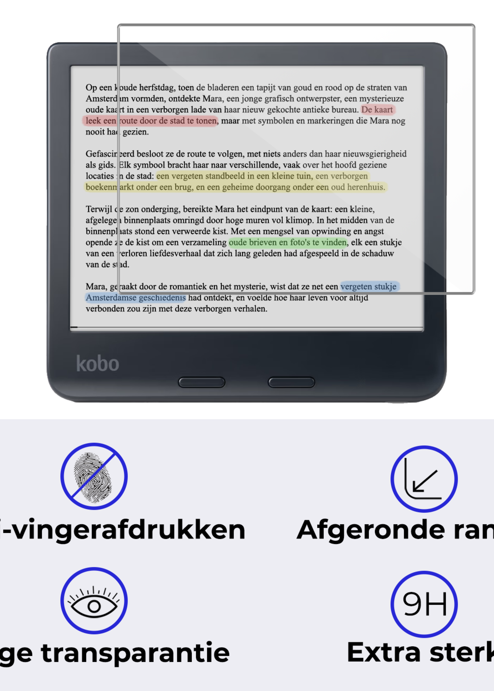 BTH BTH Kobo Libra Colour Hoesje Met Screenprotector - Roze