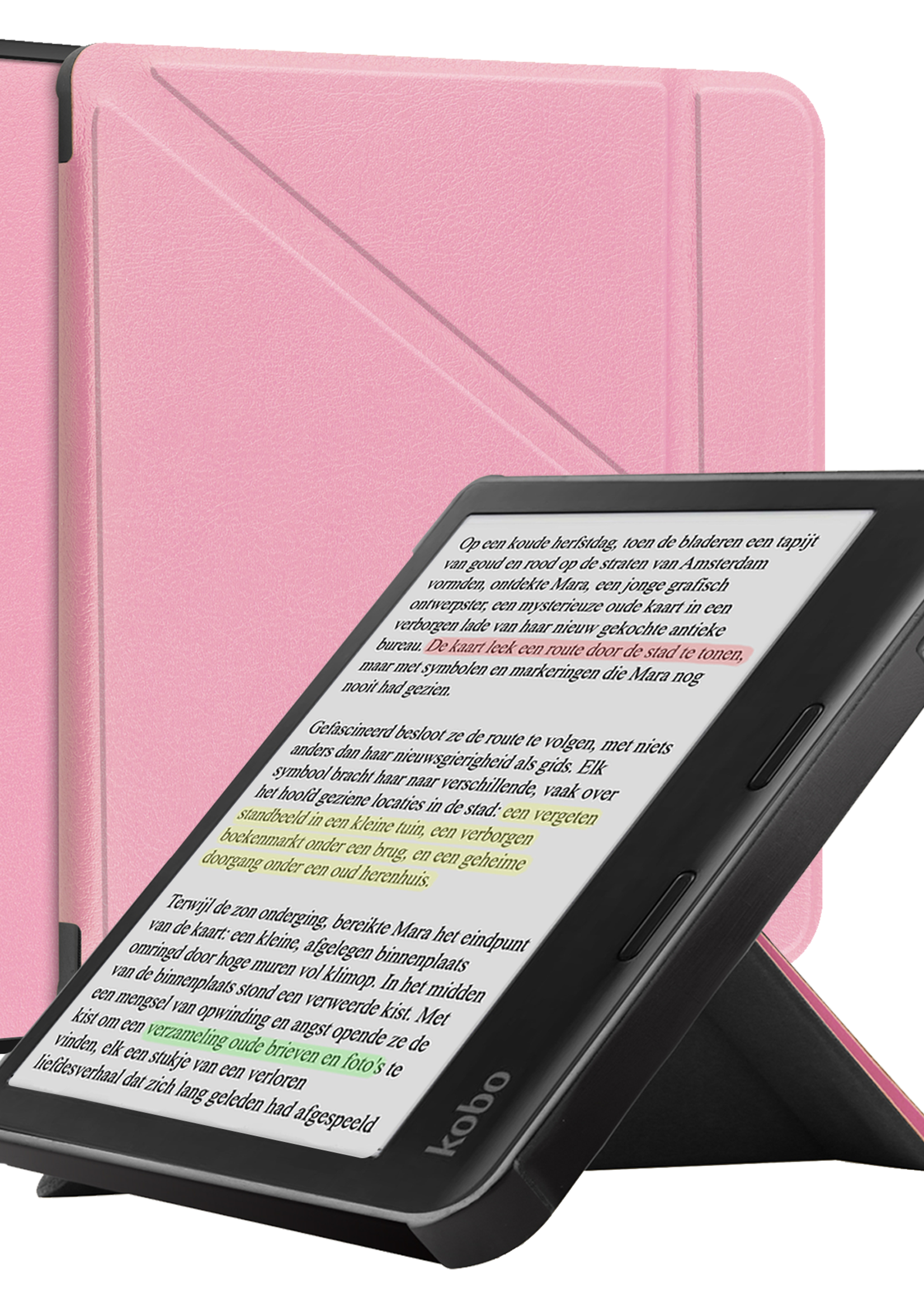 BTH BTH Kobo Libra Colour Hoesje - Roze
