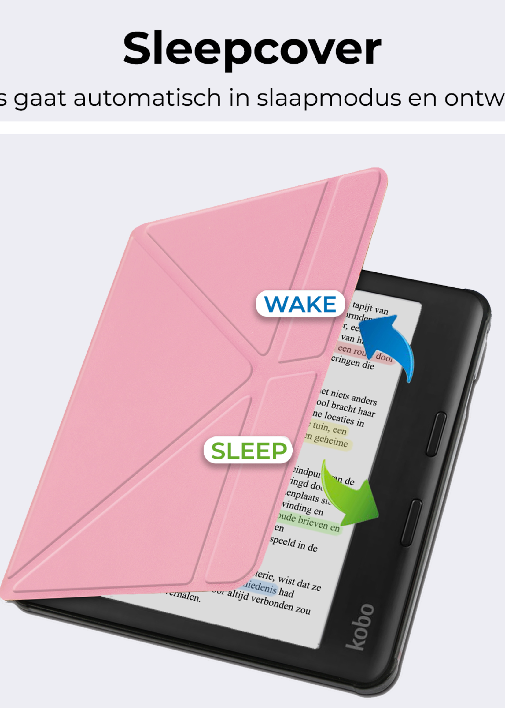 BTH BTH Kobo Libra Colour Hoesje - Roze