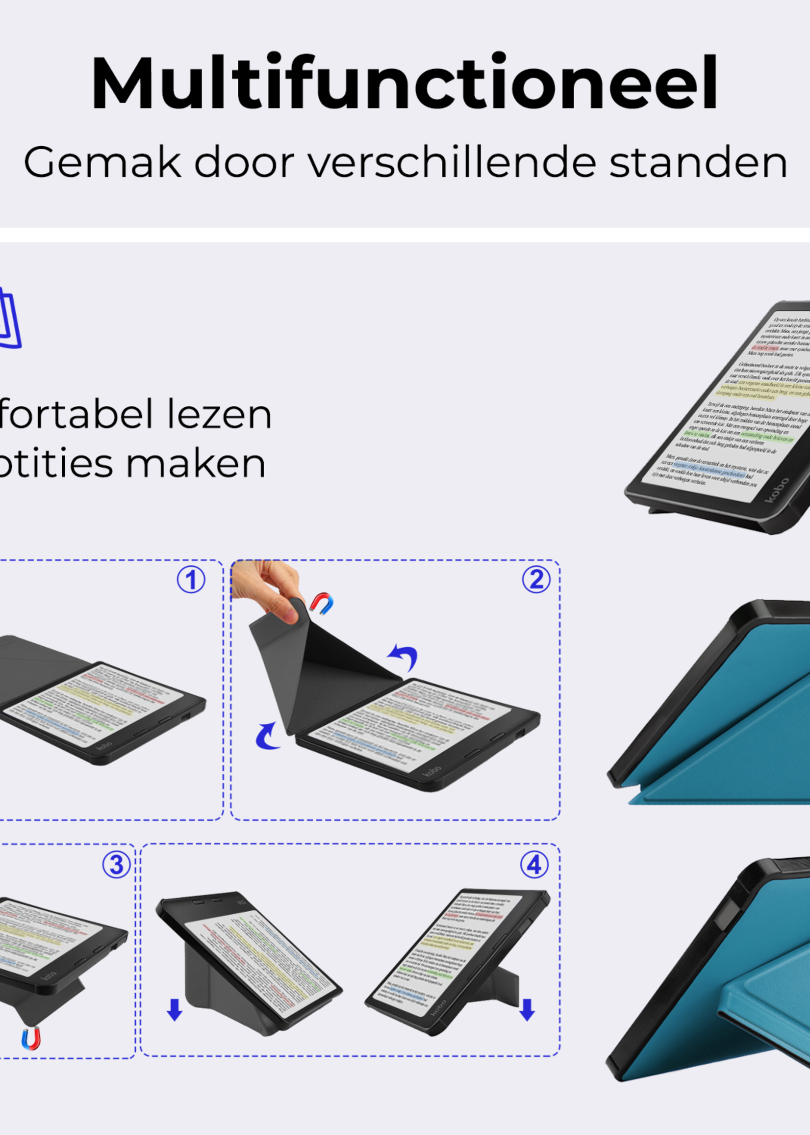 BTH BTH Kobo Libra Colour Hoesje - Turquoise