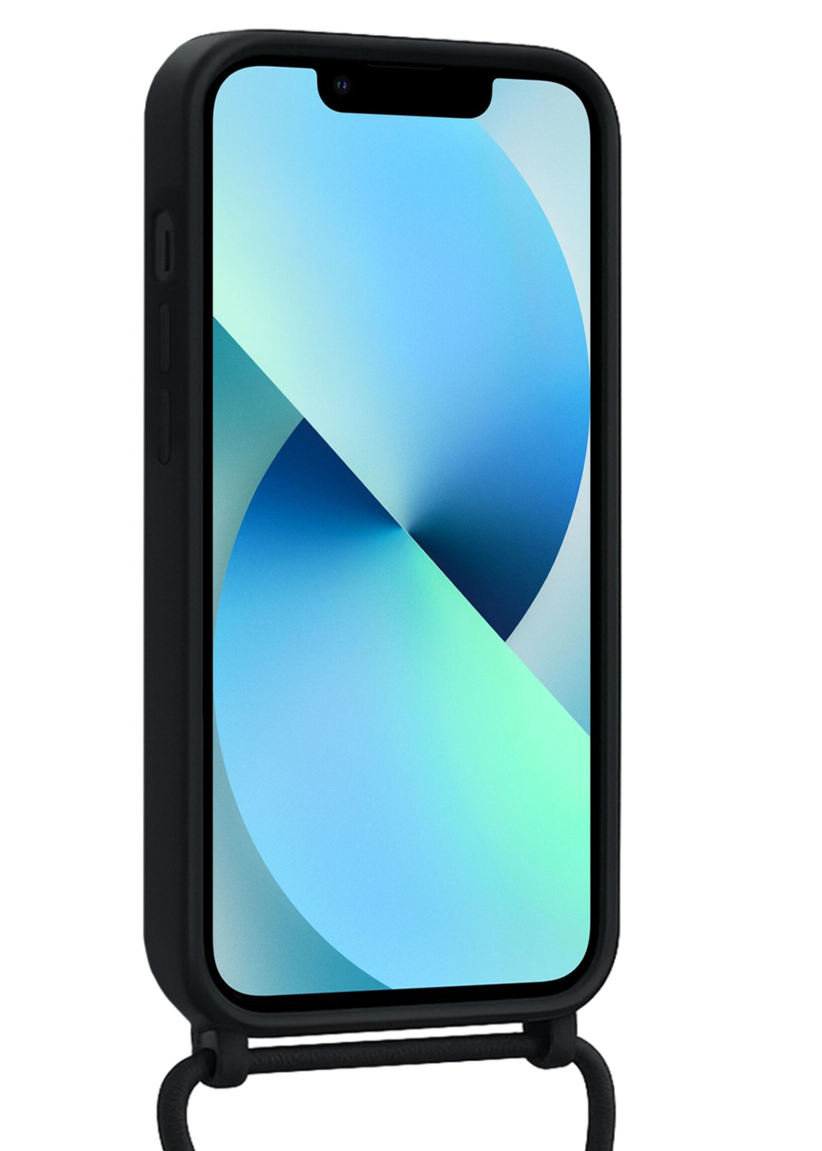BTH BTH iPhone 13 Pro Max Hoesje Pashouder met Koord - Zwart - 2 PACK