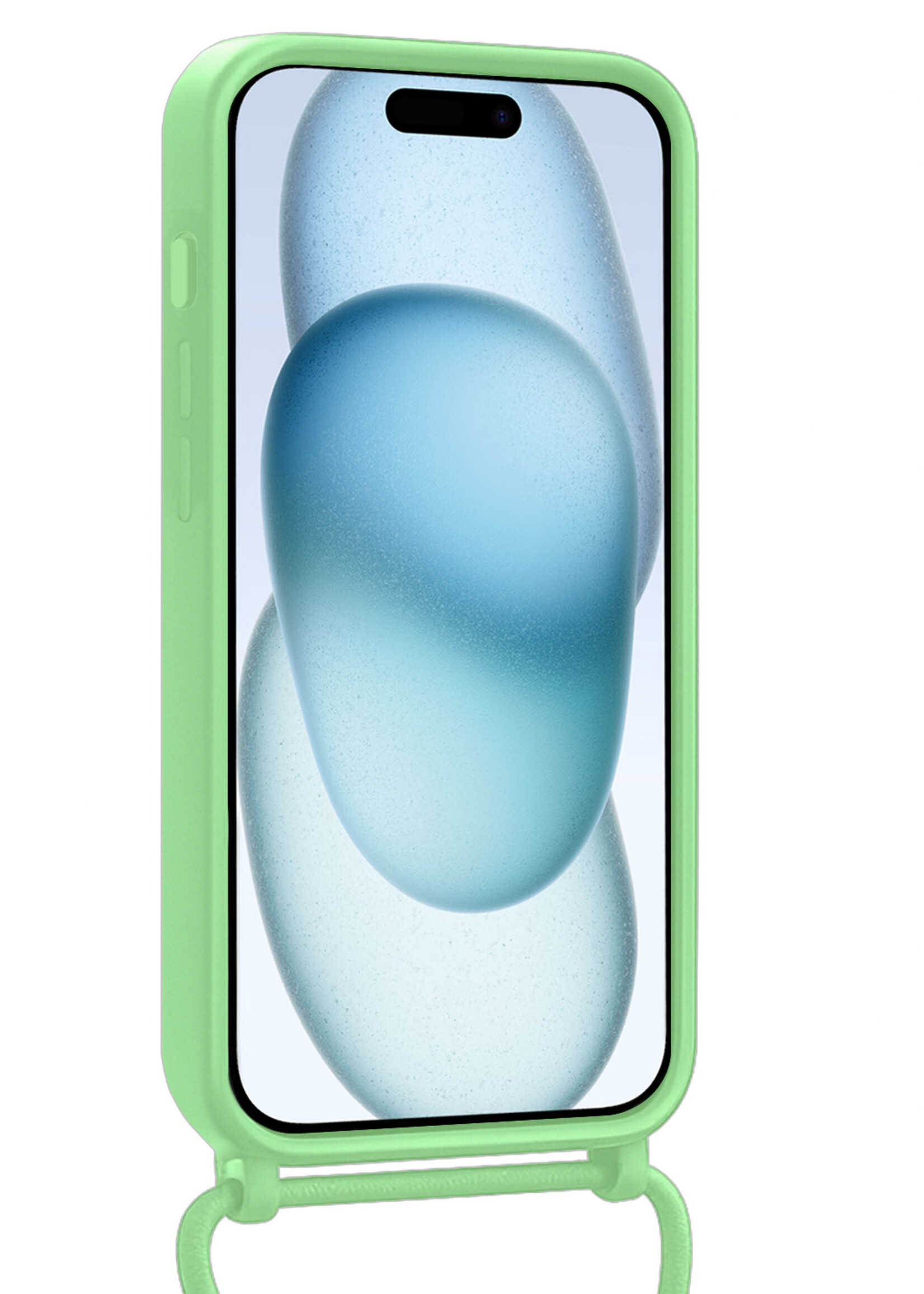 BTH BTH iPhone 14 Pro Hoesje Pashouder met Koord - Groen