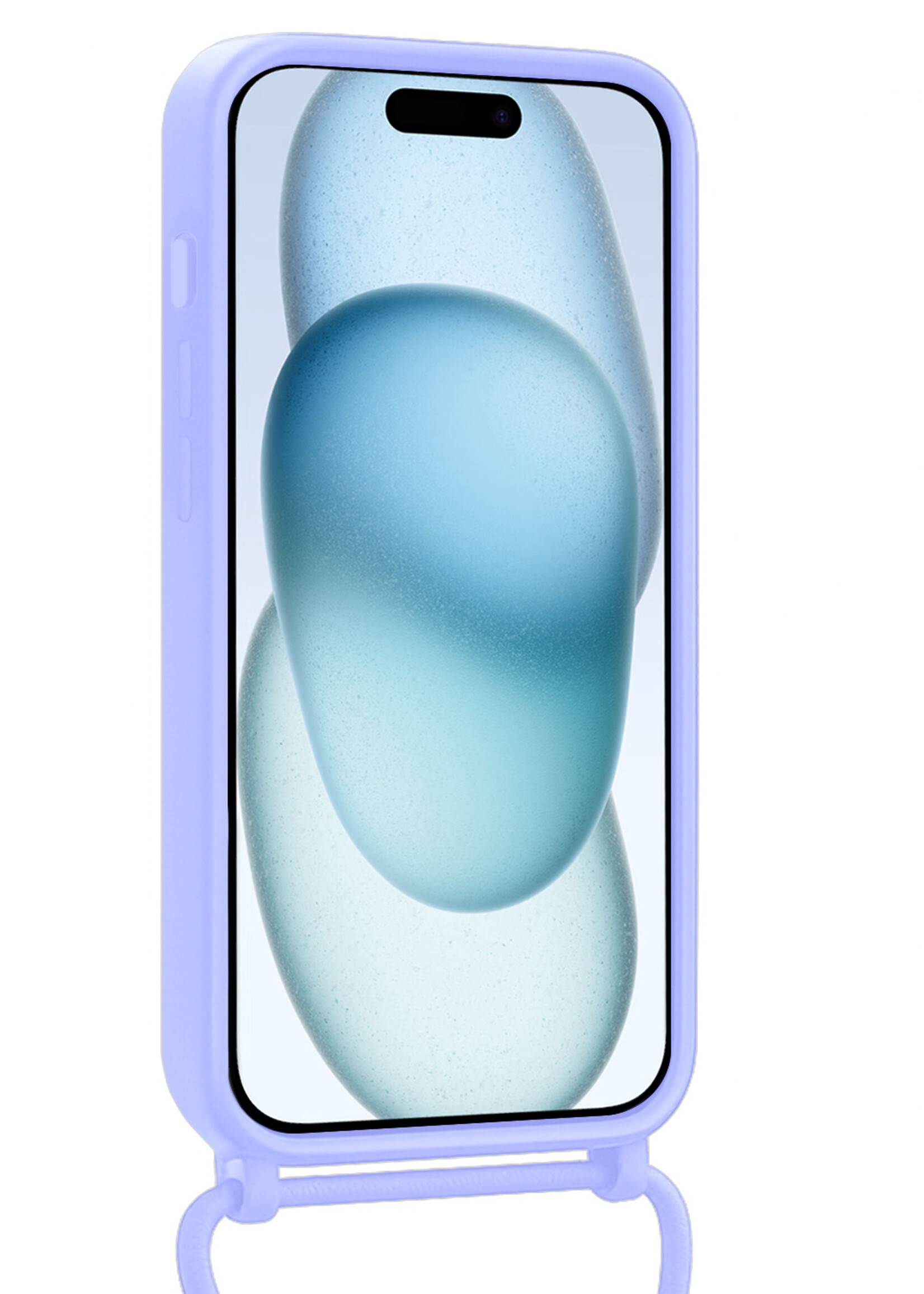 BTH BTH iPhone 14 Pro Hoesje Pashouder met Koord - Lila - 2 PACK