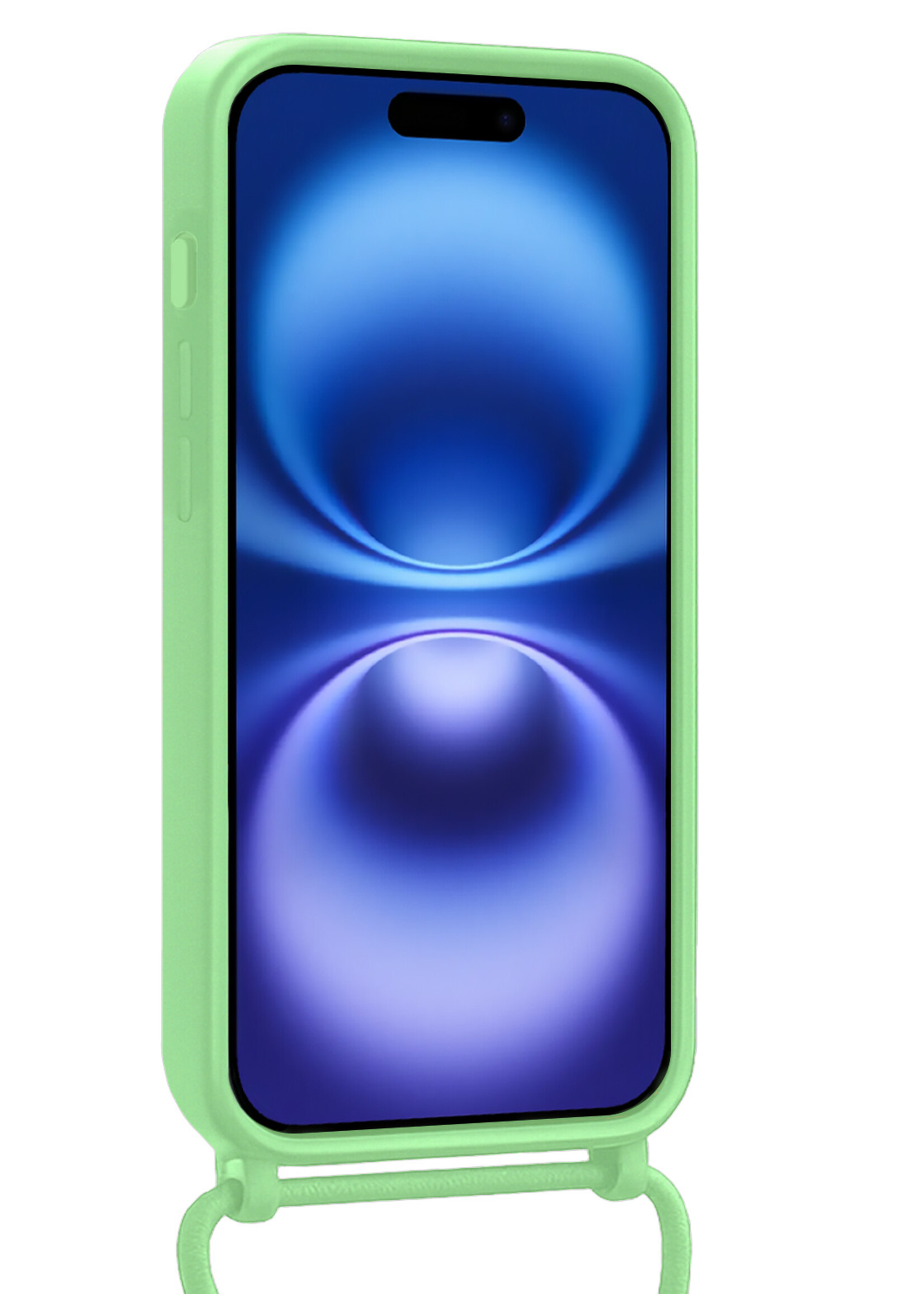 BTH BTH iPhone 16 Plus Hoesje Pashouder met Koord - Groen - 2 PACK