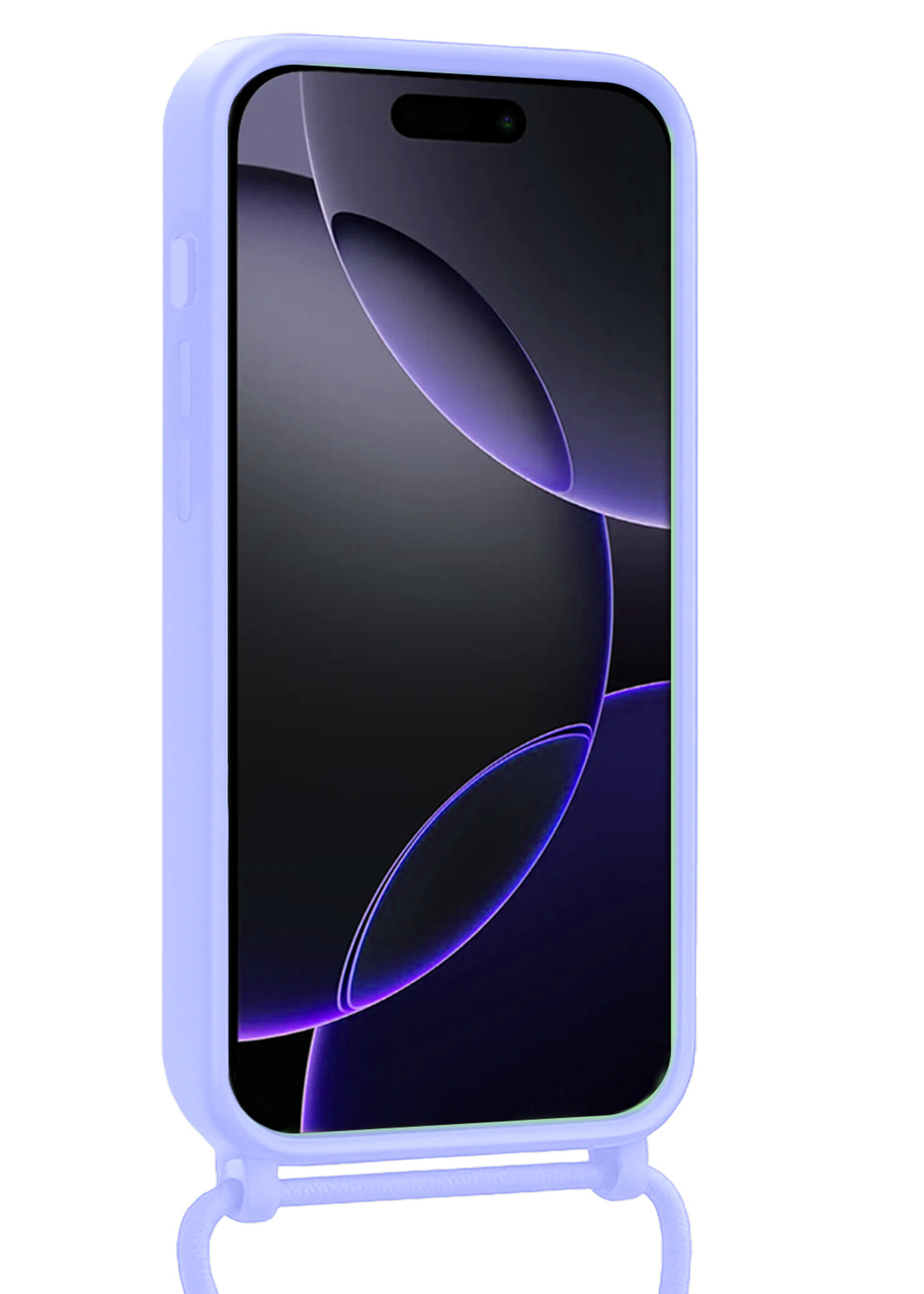 BTH BTH iPhone 16 Pro Hoesje Pashouder met Koord - Lila - 2 PACK