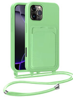 BTH BTH iPhone 16 Pro Max Hoesje Pashouder met Koord - Groen