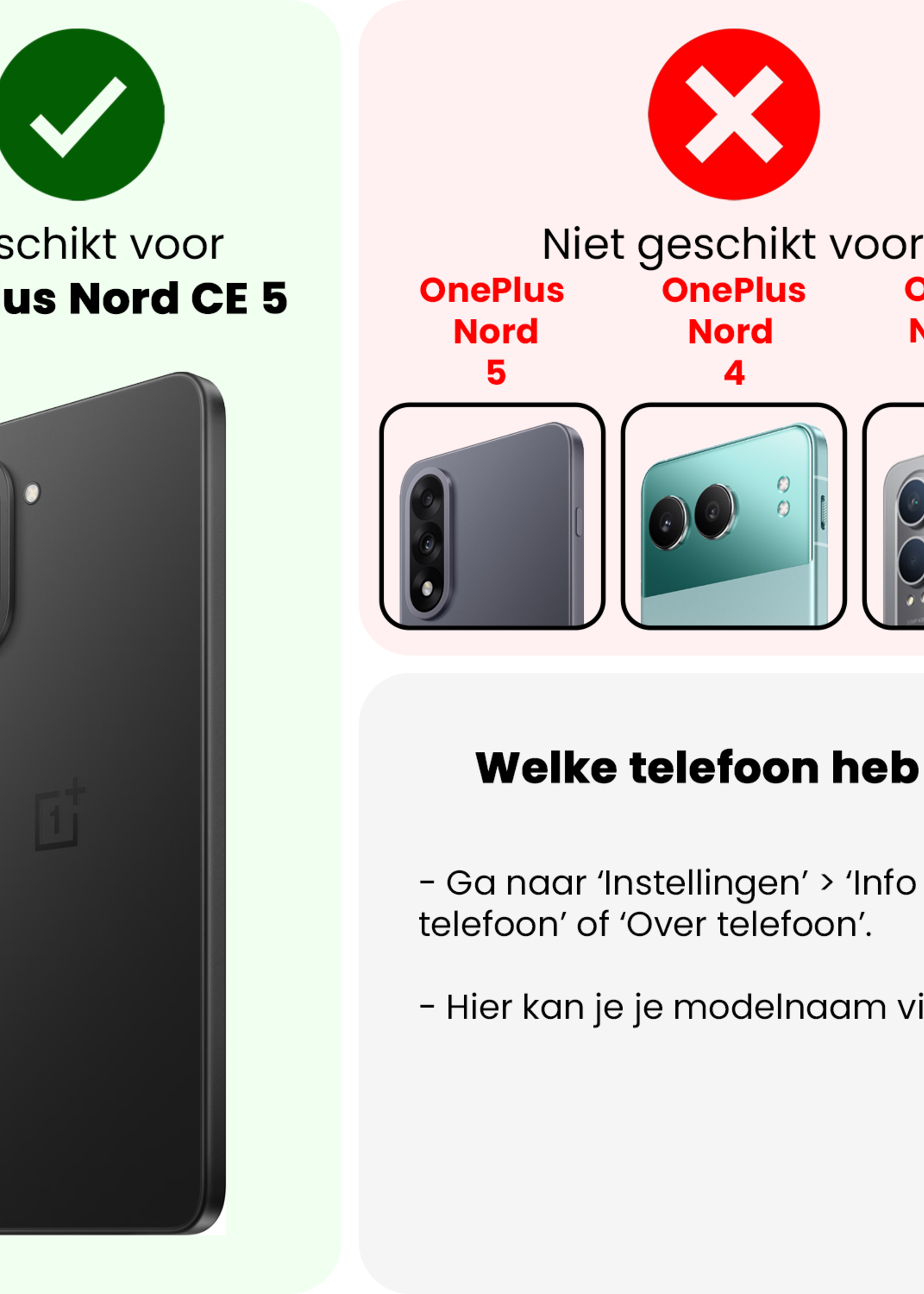 BTH BTH OnePlus Nord CE 5 Screenprotector Glas - 3 PACK
