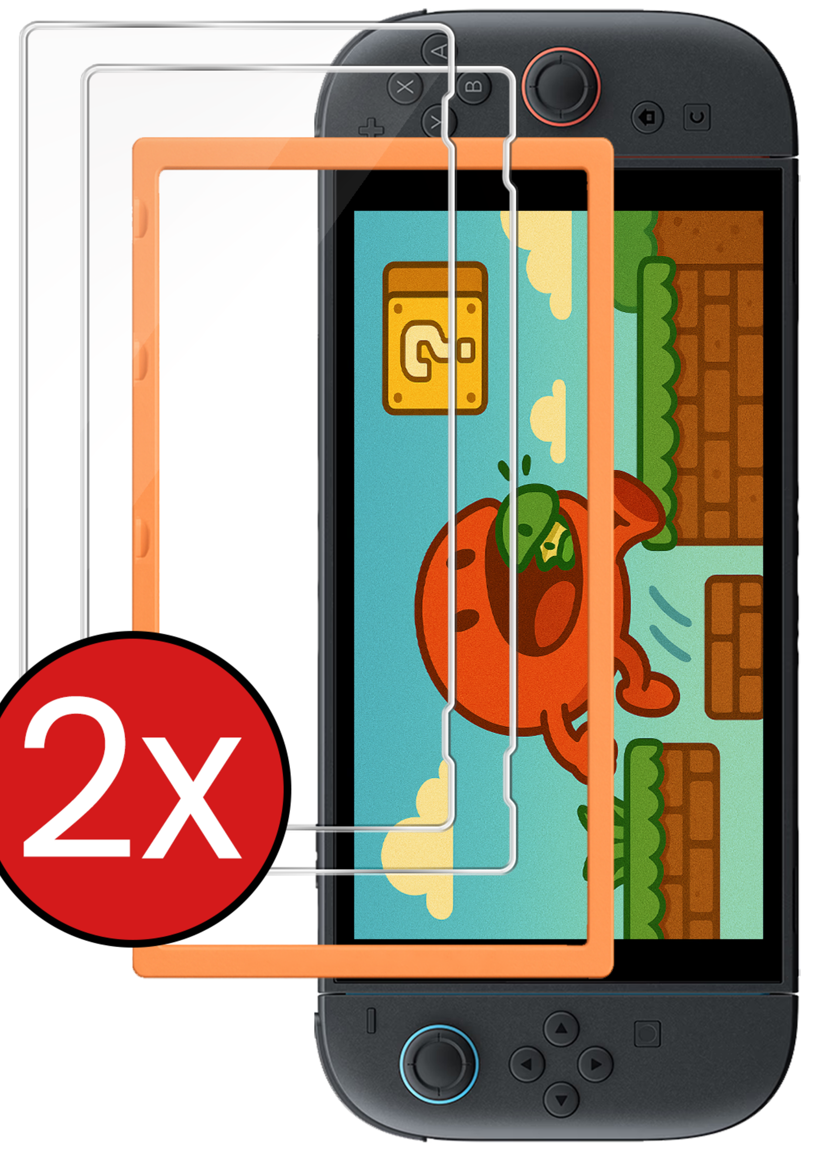 BTH BTH Nintendo Switch 2 Screenprotector Met Installatieframe - 2 PACK