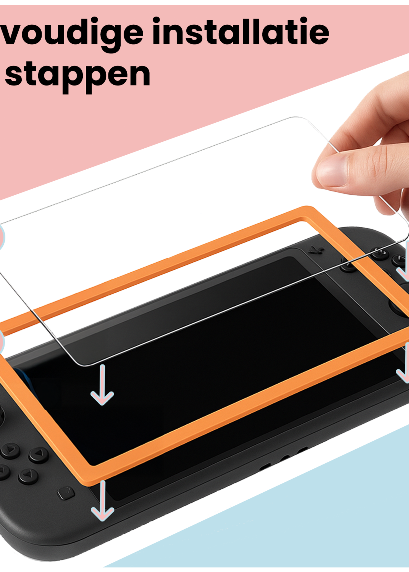 BTH BTH Nintendo Switch 2 Screenprotector Met Installatieframe - 3 PACK