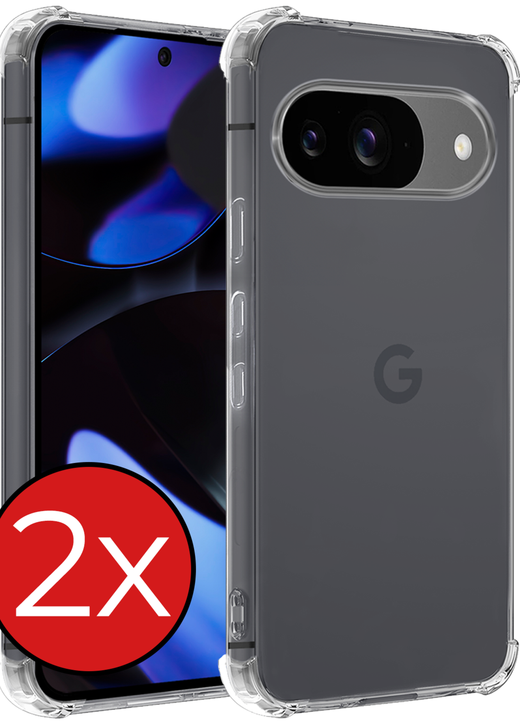 BTH BTH Google Pixel 10 Hoesje Shockproof - Transparant - 2 PACK