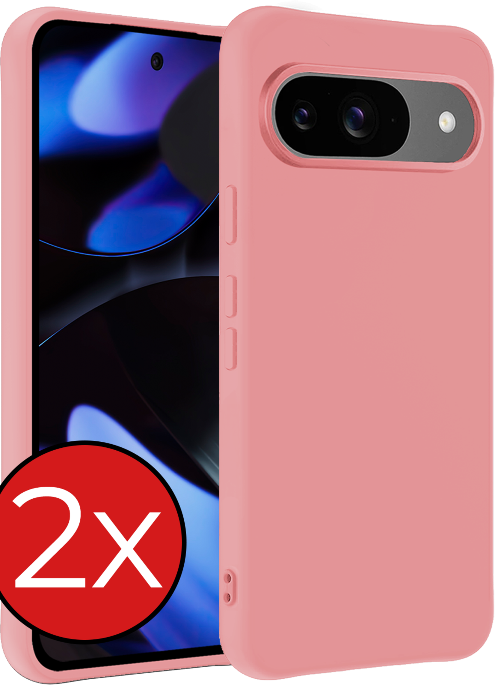 BTH BTH Google Pixel 10 Hoesje Siliconen - Lichtroze - 2 PACK