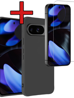 BTH BTH Google Pixel 10 Hoesje Siliconen Met Screenprotector - Zwart