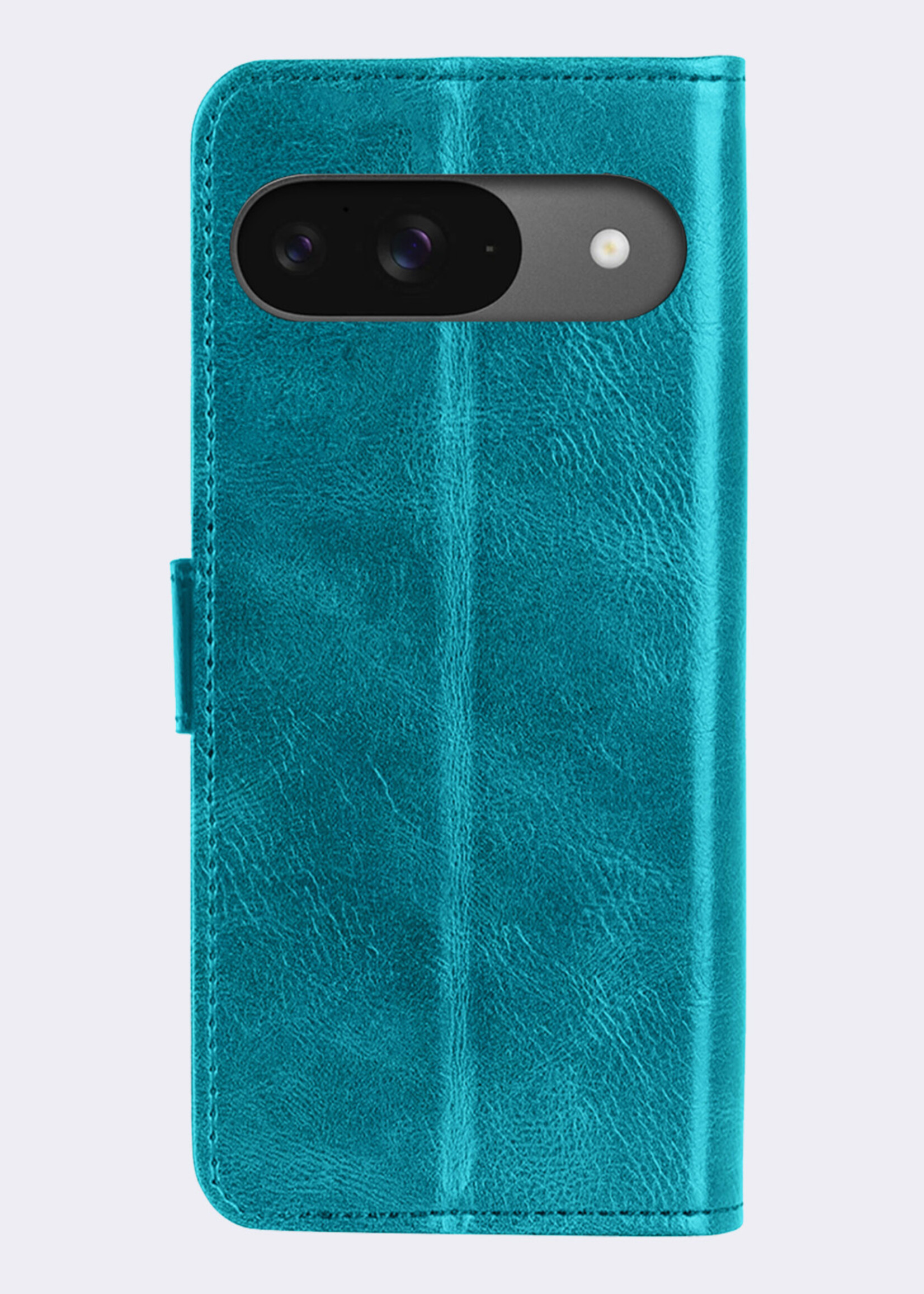 BTH BTH Google Pixel 10 Hoesje Bookcase Met 2x Screenprotector - Turquoise