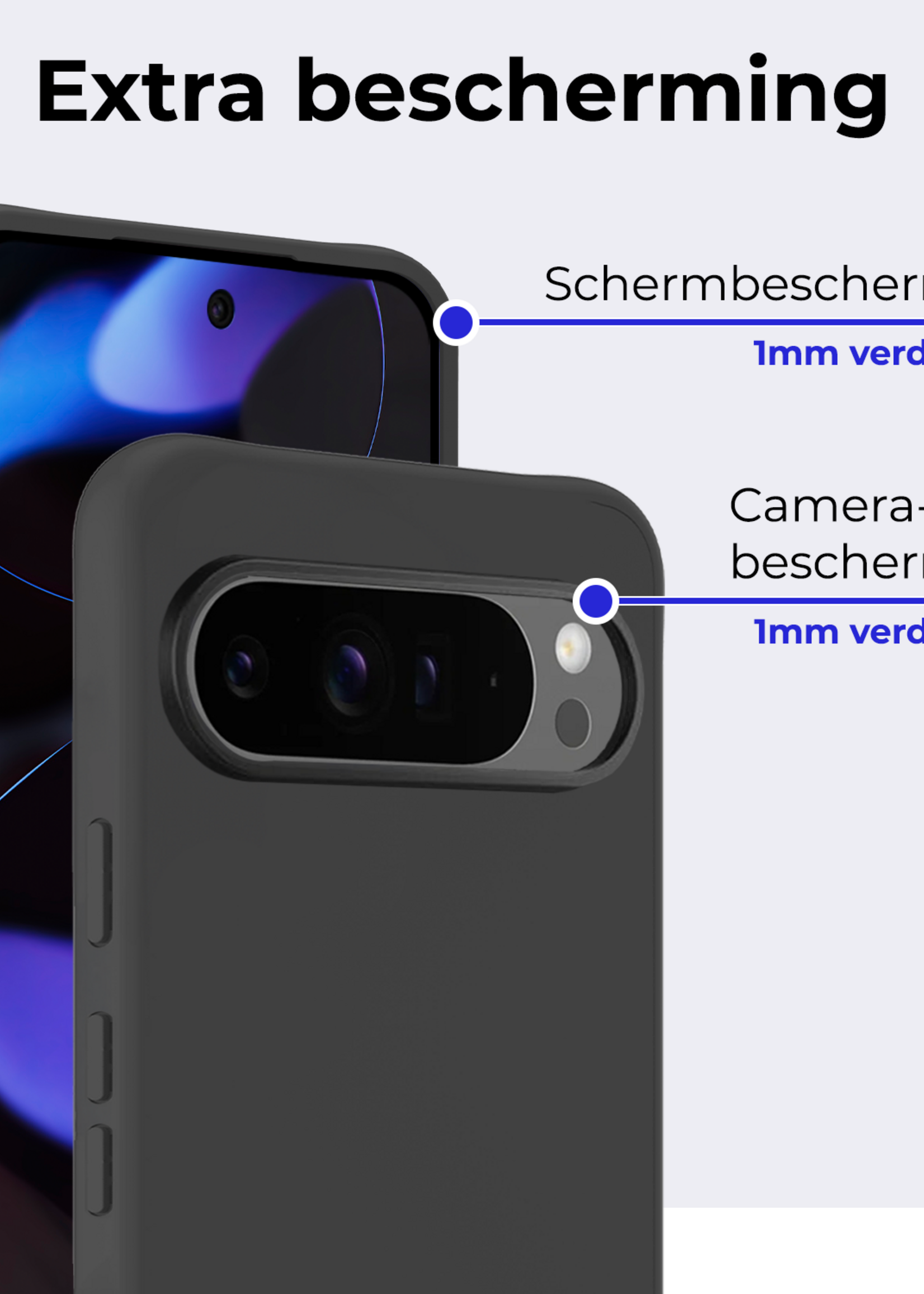 BTH BTH Google Pixel 10 Pro Hoesje Siliconen - Zwart