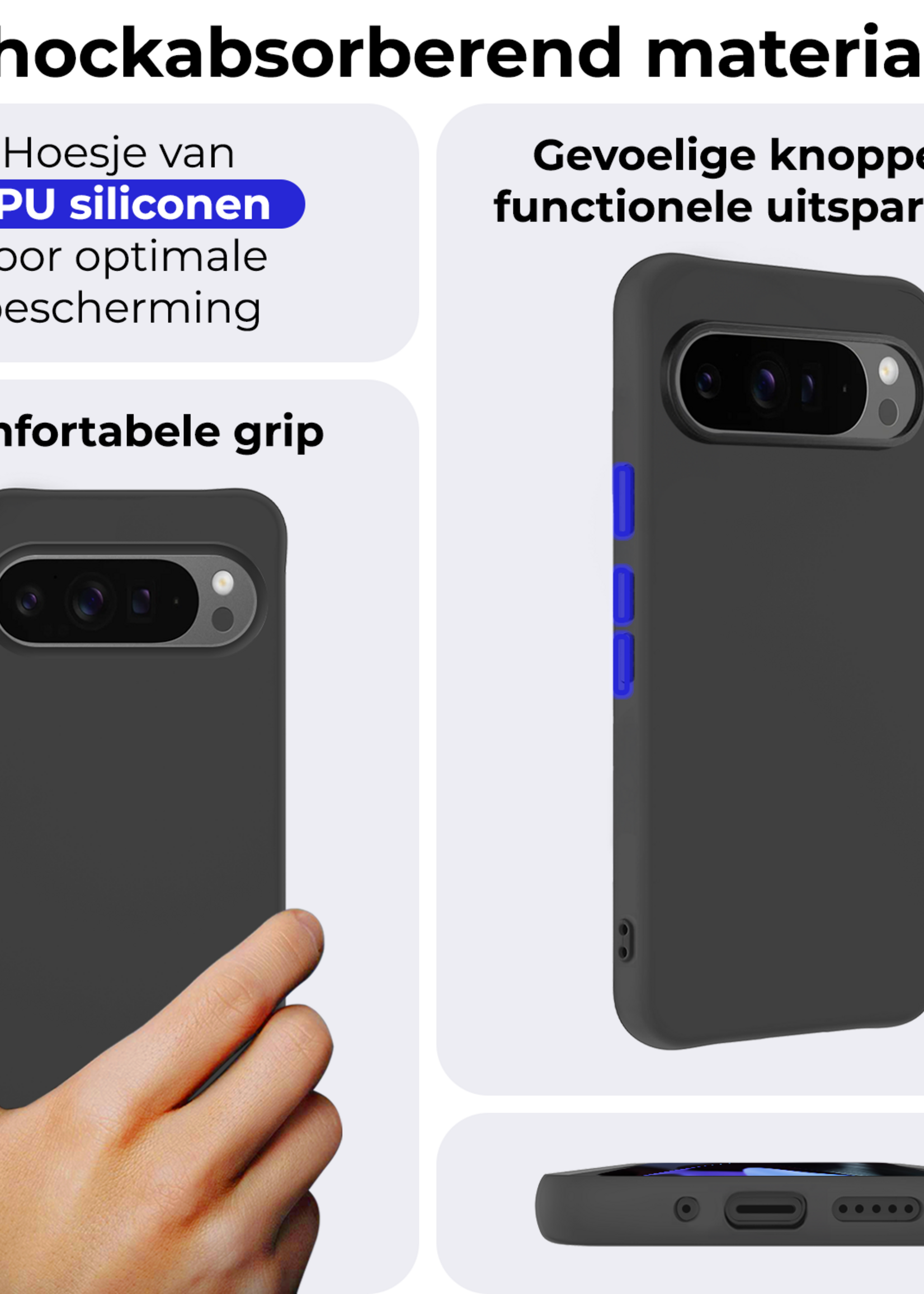 BTH BTH Google Pixel 10 Pro Hoesje Siliconen - Zwart