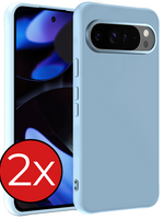 BTH BTH Google Pixel 10 Pro Hoesje Siliconen - Lichtblauw - 2 PACK