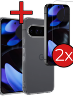 BTH BTH Google Pixel 10 Pro Hoesje Siliconen Met 2x Screenprotector - Transparant