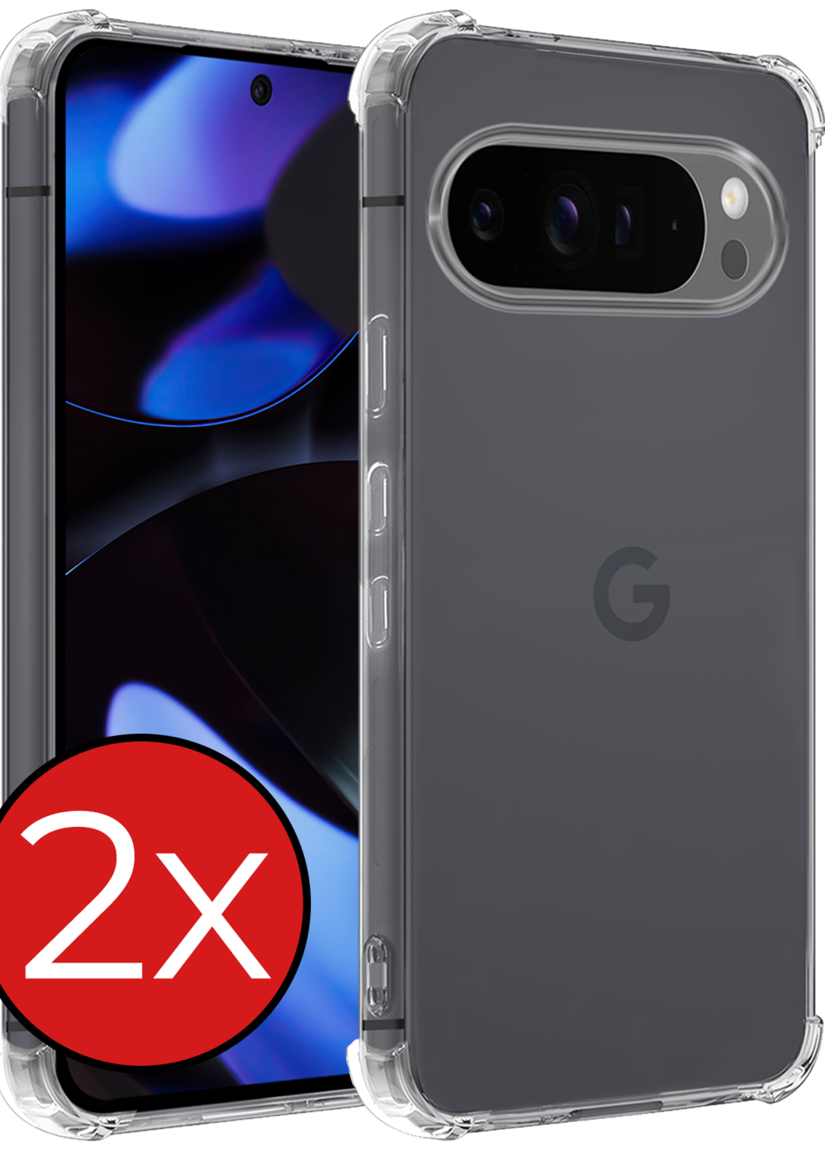 BTH BTH Google Pixel 10 Pro XL Hoesje Shockproof - Transparant - 2 PACK