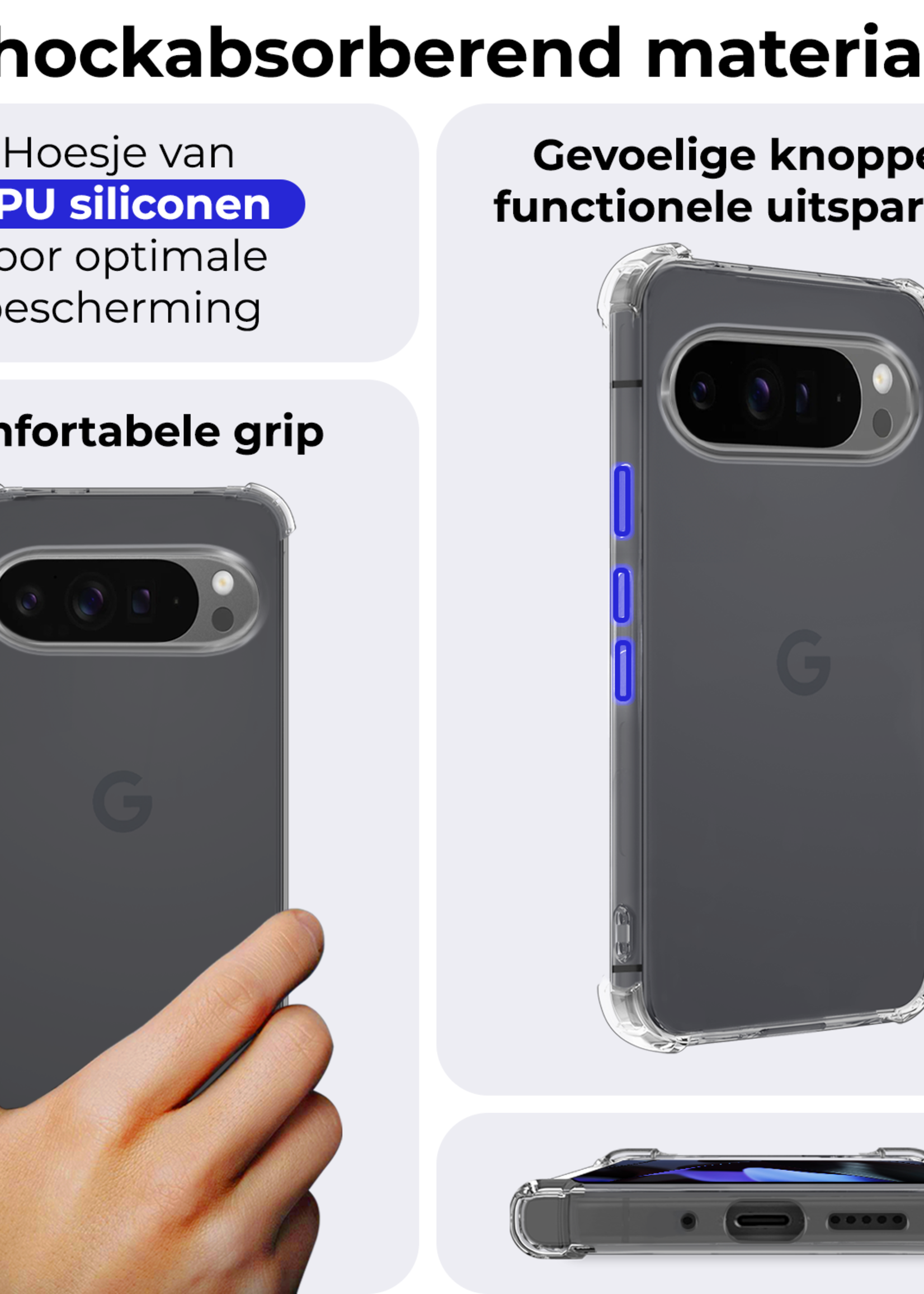 BTH BTH Google Pixel 10 Pro XL Hoesje Shockproof Met 2x Screenprotector