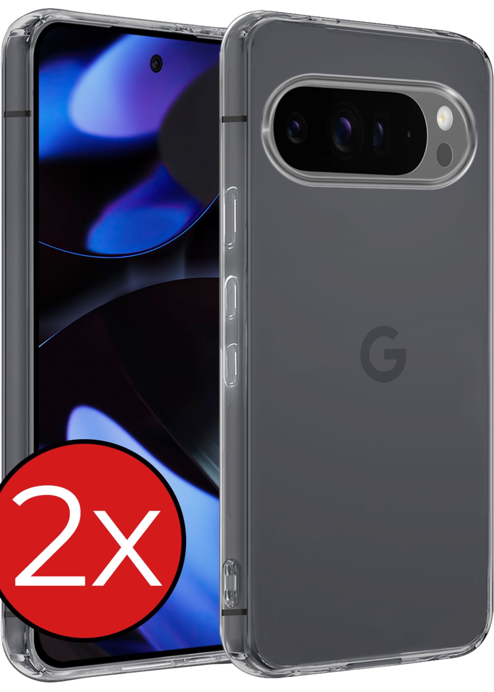 BTH BTH Google Pixel 10 Pro XL Hoesje Siliconen - Transparant - 2 PACK