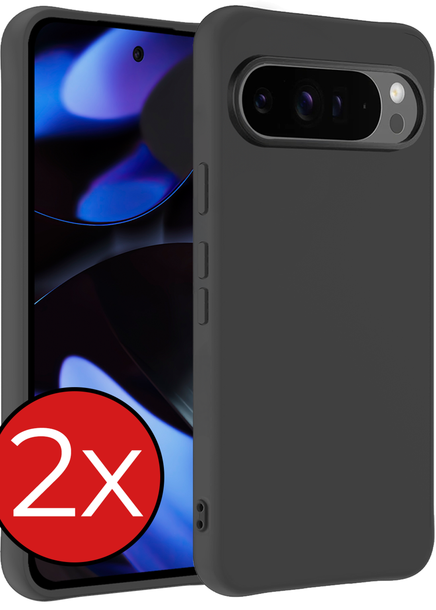 BTH BTH Google Pixel 10 Pro XL Hoesje Siliconen - Zwart - 2 PACK