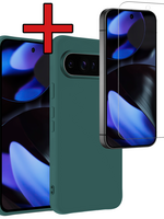BTH BTH Google Pixel 10 Pro XL Hoesje Siliconen Met Screenprotector - Donkergroen