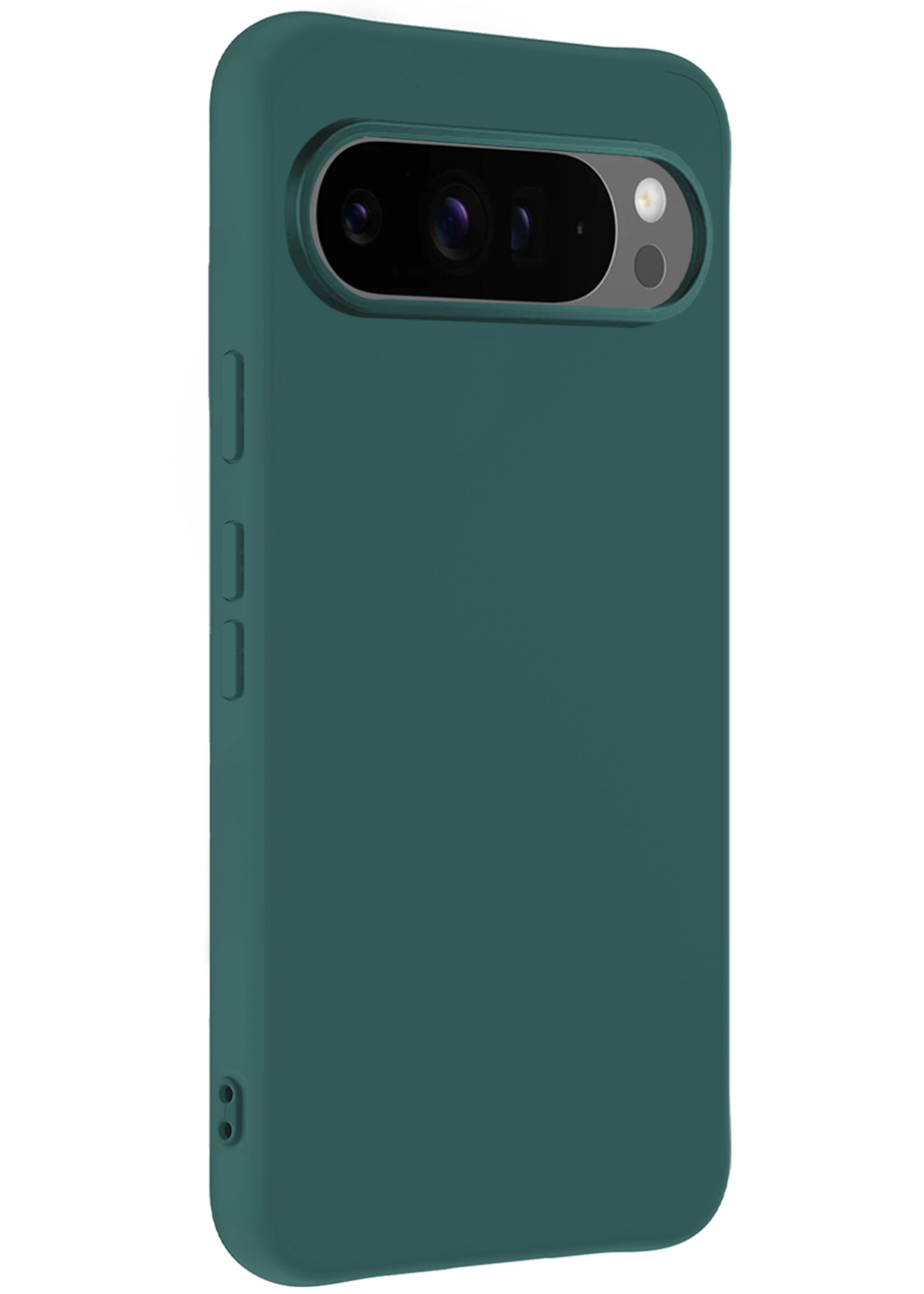BTH BTH Google Pixel 10 Pro XL Hoesje Siliconen Met Screenprotector - Donkergroen