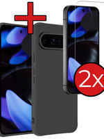 BTH BTH Google Pixel 10 Pro XL Hoesje Siliconen Met 2x Screenprotector - Zwart