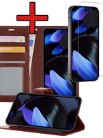 BTH BTH Google Pixel 10 Pro XL Hoesje Bookcase Met Screenprotector - Donkerblauw