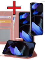 BTH BTH Google Pixel 10 Pro XL Hoesje Bookcase Met Screenprotector - Rose Goud