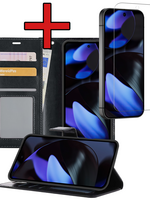 BTH BTH Google Pixel 10 Pro XL Hoesje Bookcase Met Screenprotector - Zwart