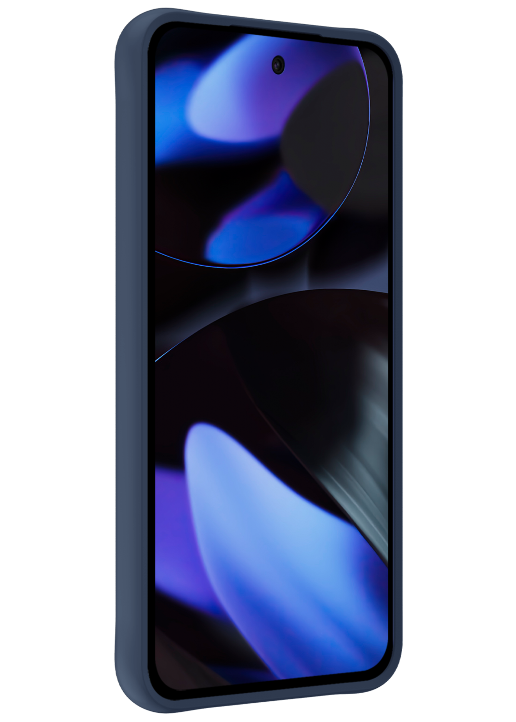 BTH BTH Google Pixel 10 Hoesje Siliconen Met 2x Screenprotector - Donkerblauw