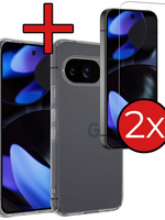 BTH BTH Google Pixel 10 Hoesje Siliconen Met 2x Screenprotector - Transparant