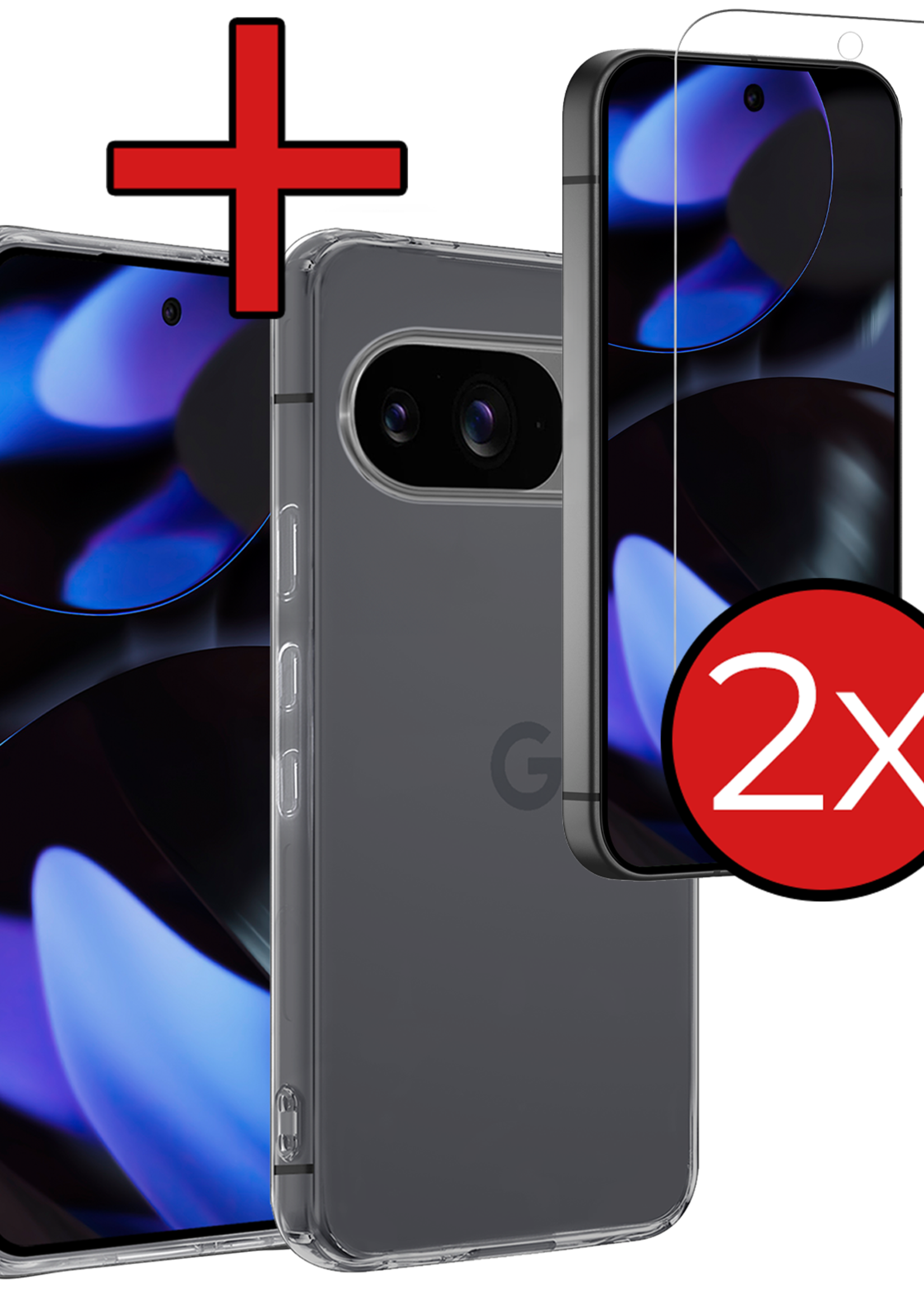 BTH BTH Google Pixel 10 Hoesje Siliconen Met 2x Screenprotector - Transparant