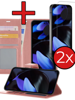 BTH BTH Google Pixel 10 Hoesje Bookcase Met 2x Screenprotector - Rose Goud