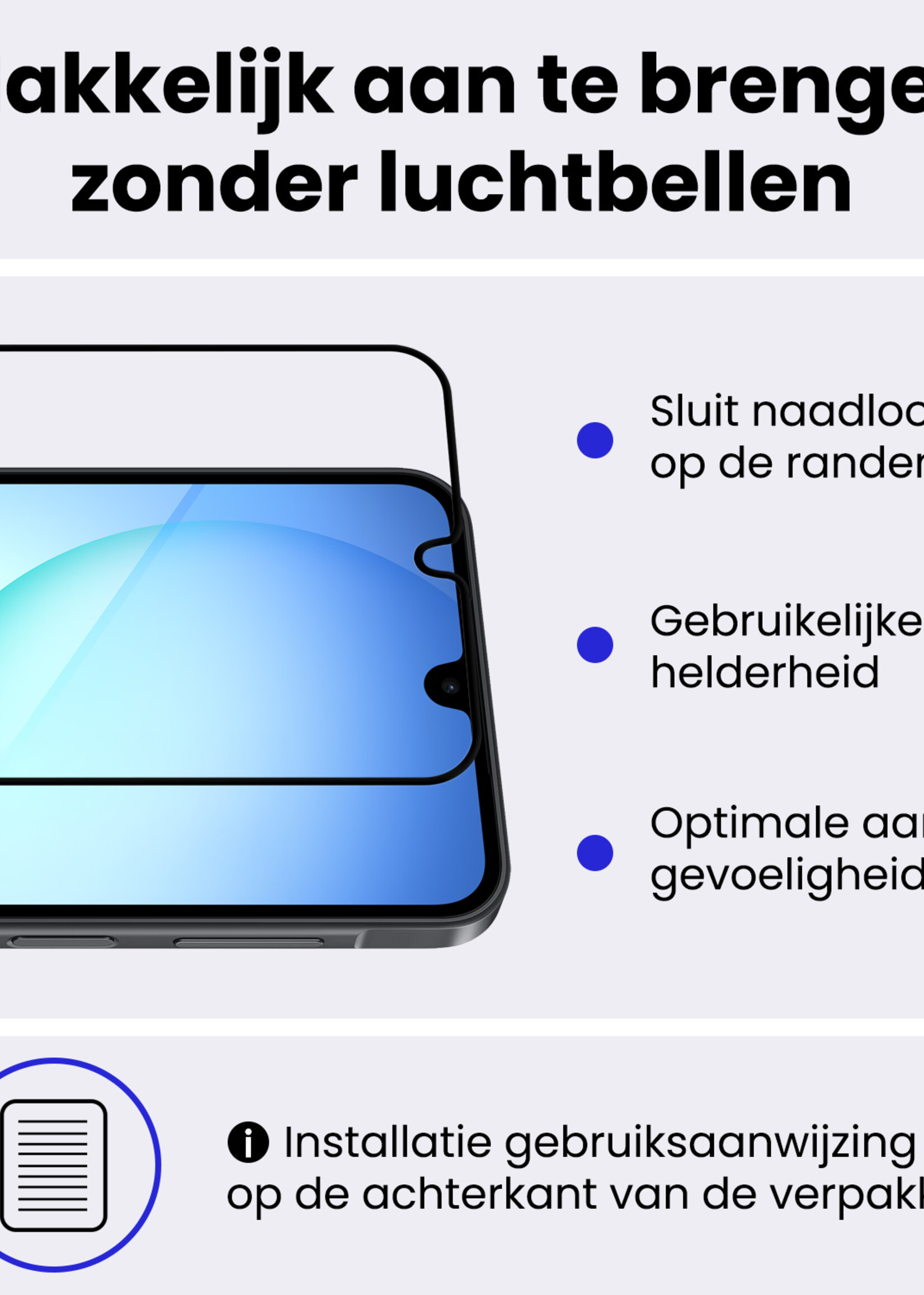 BTH BTH Samsung Galaxy A17 Screenprotector Glas Full Cover - 2 PACK