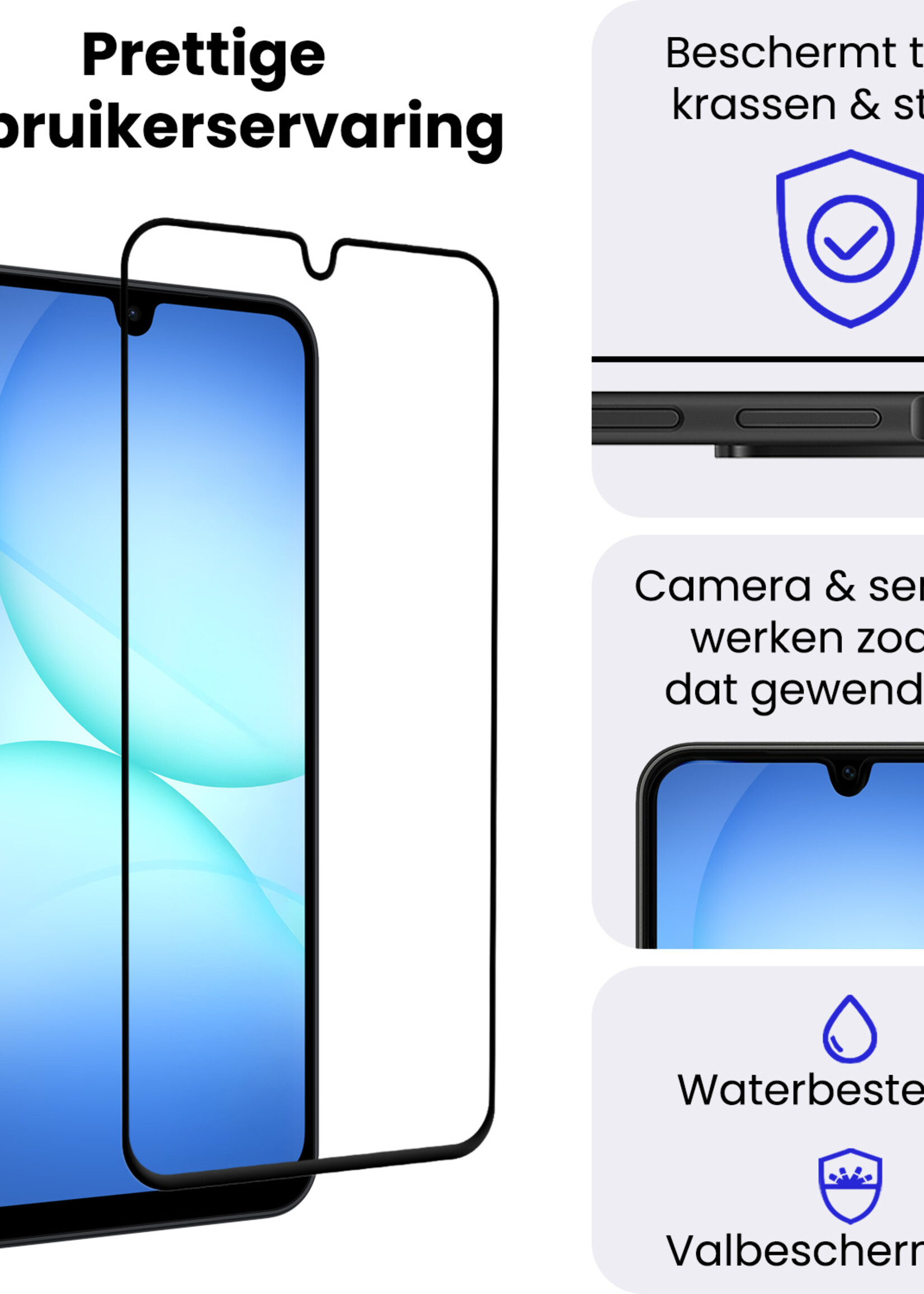 BTH BTH Samsung Galaxy A17 Screenprotector Glas Full Cover - 2 PACK