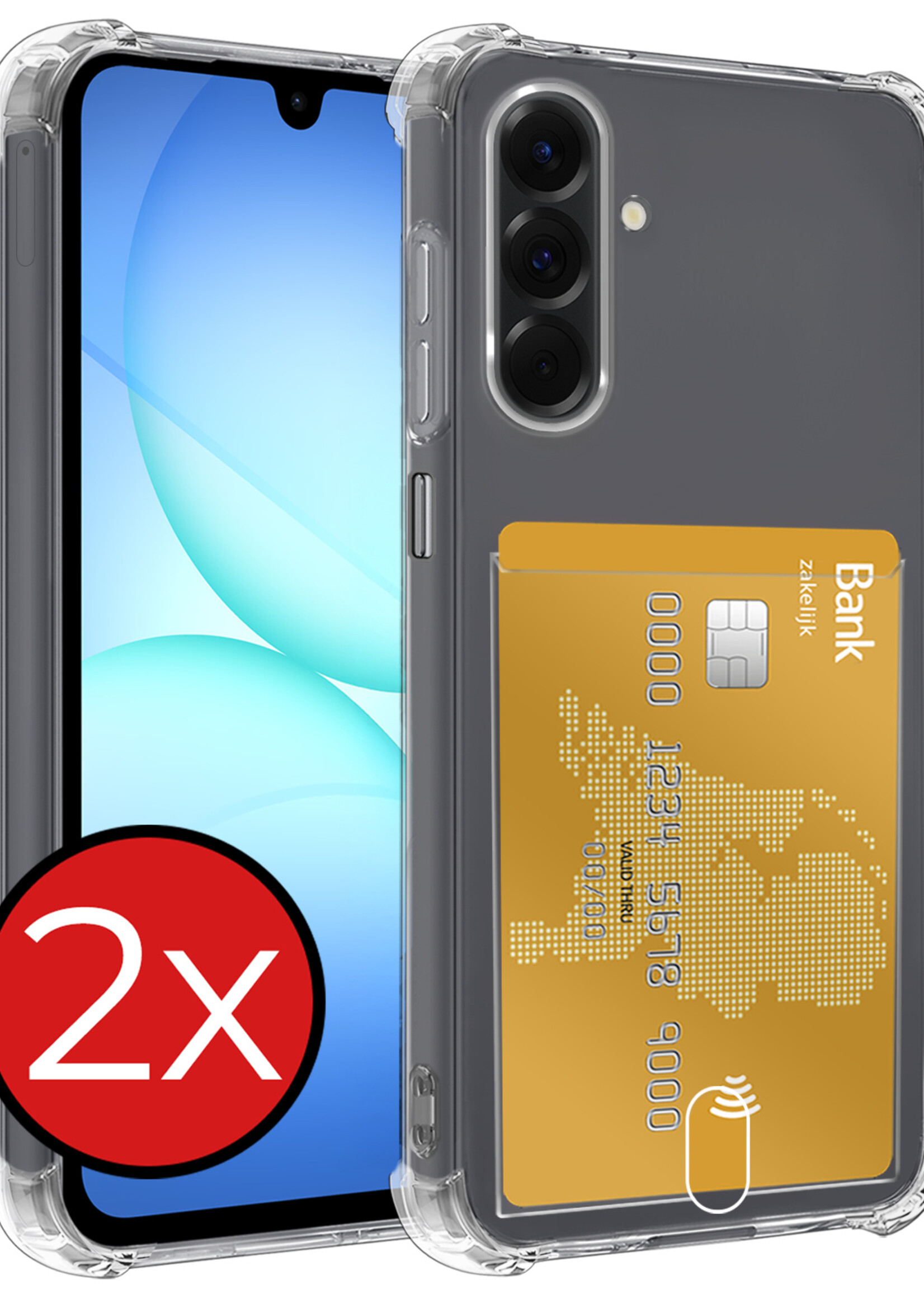 BTH BTH Samsung Galaxy A17 Hoesje Pashouder - 2 PACK