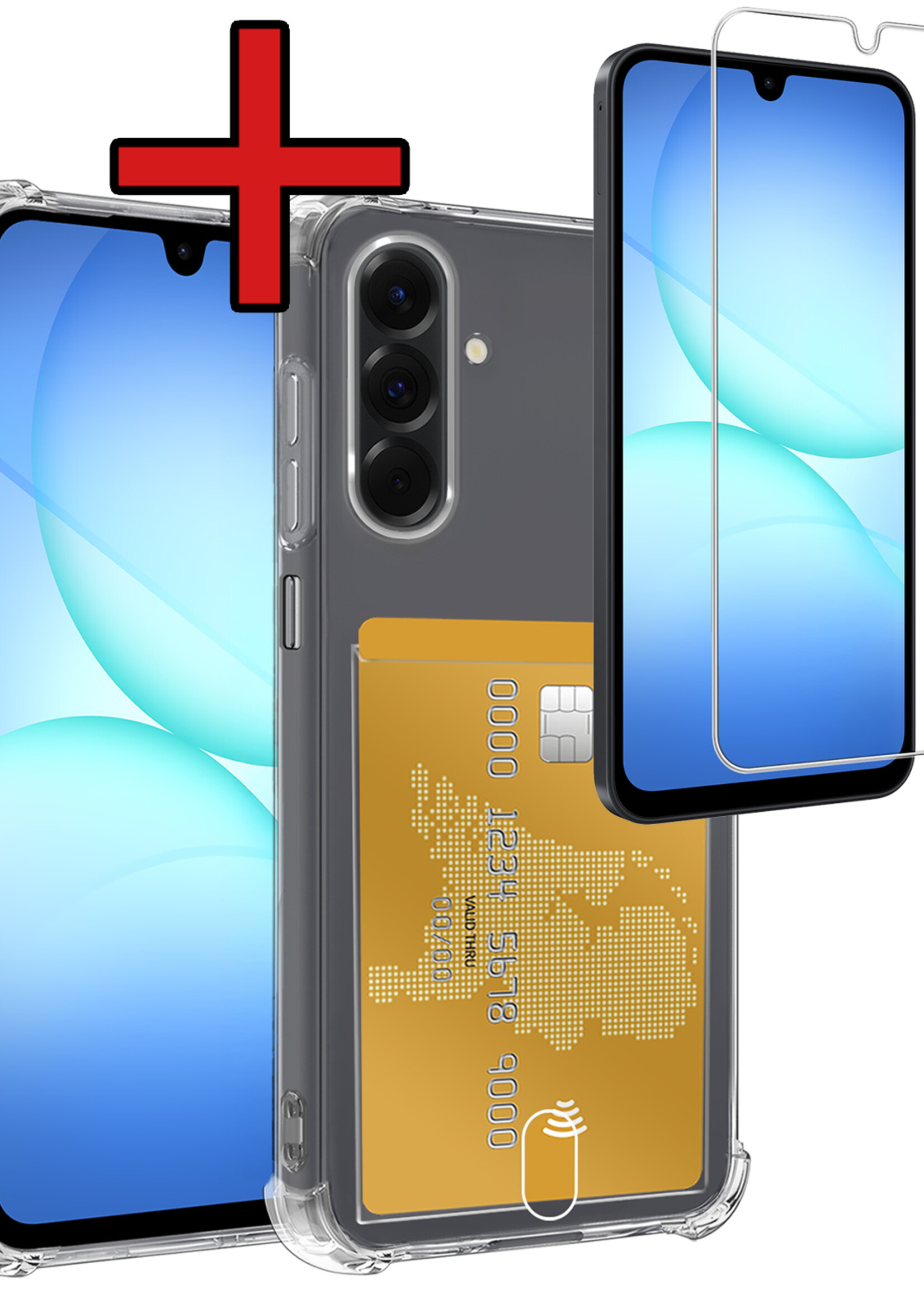 BTH BTH Samsung Galaxy A17 Hoesje Pashouder Met Screenprotector
