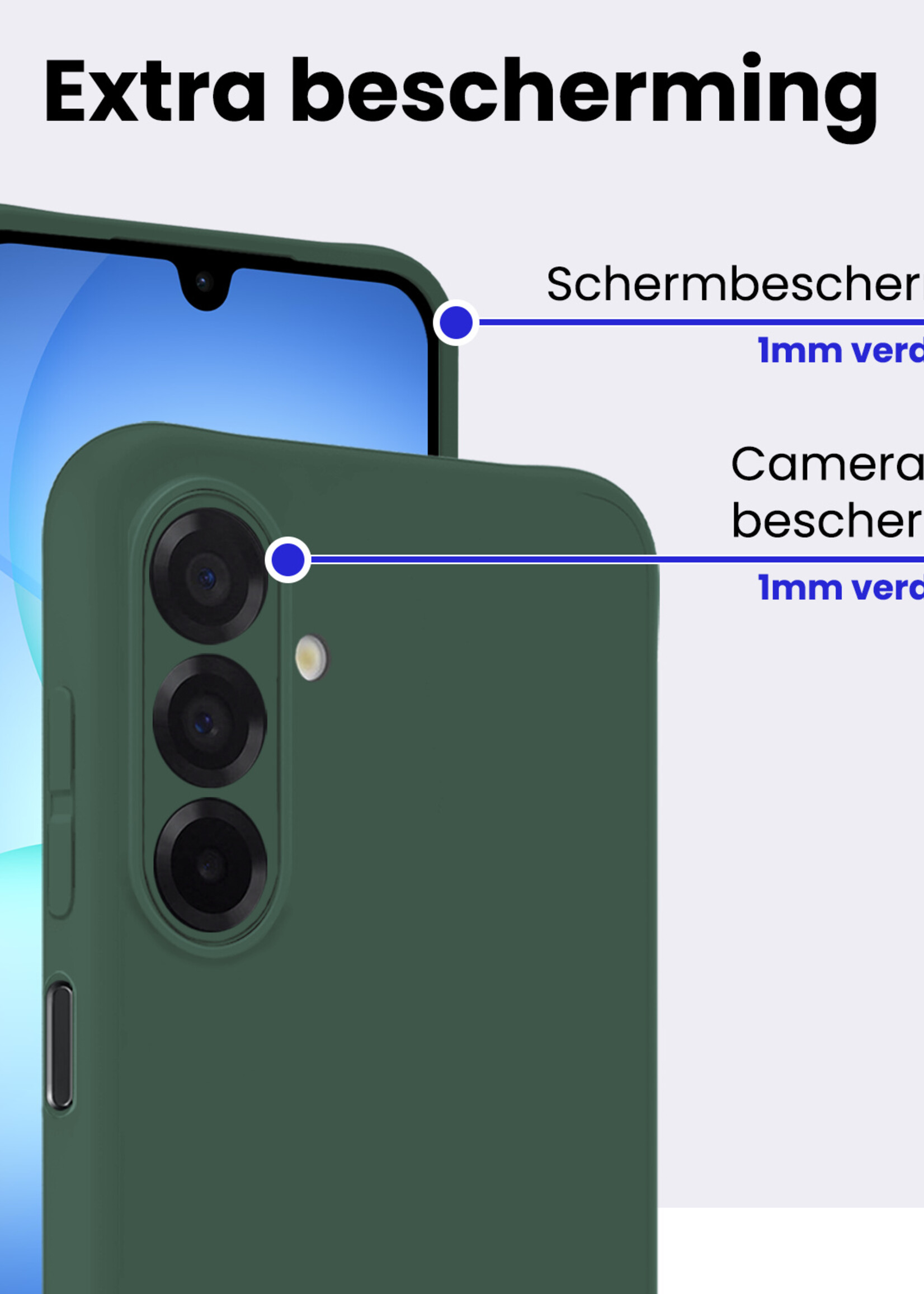 BTH BTH Samsung Galaxy A17 Hoesje Siliconen - Donkergroen
