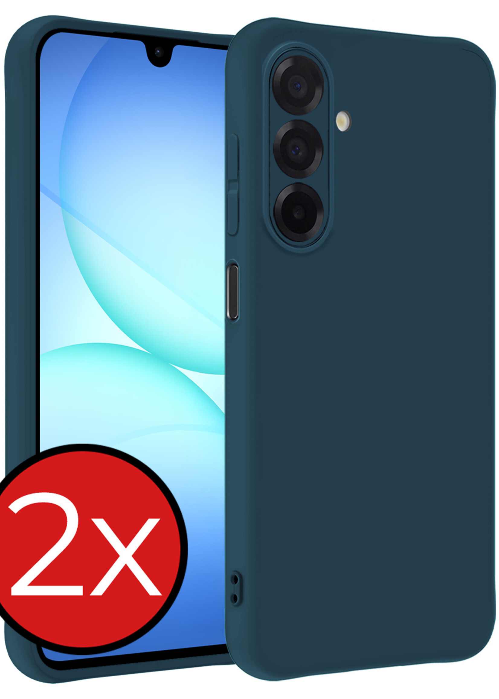 BTH BTH Samsung Galaxy A17 Hoesje Siliconen - Donkerblauw - 2 PACK