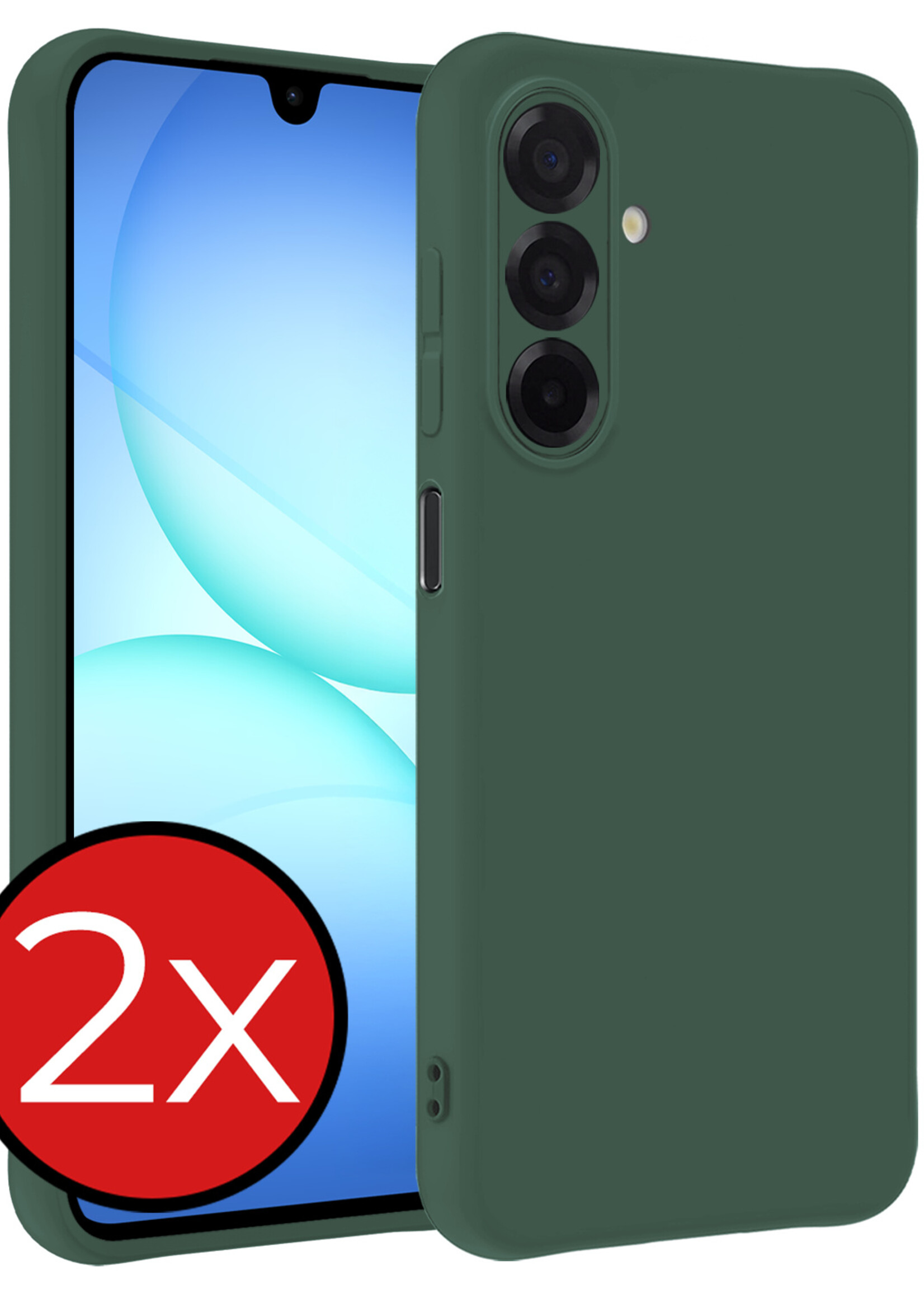 BTH BTH Samsung Galaxy A17 Hoesje Siliconen - Donkergroen - 2 PACK
