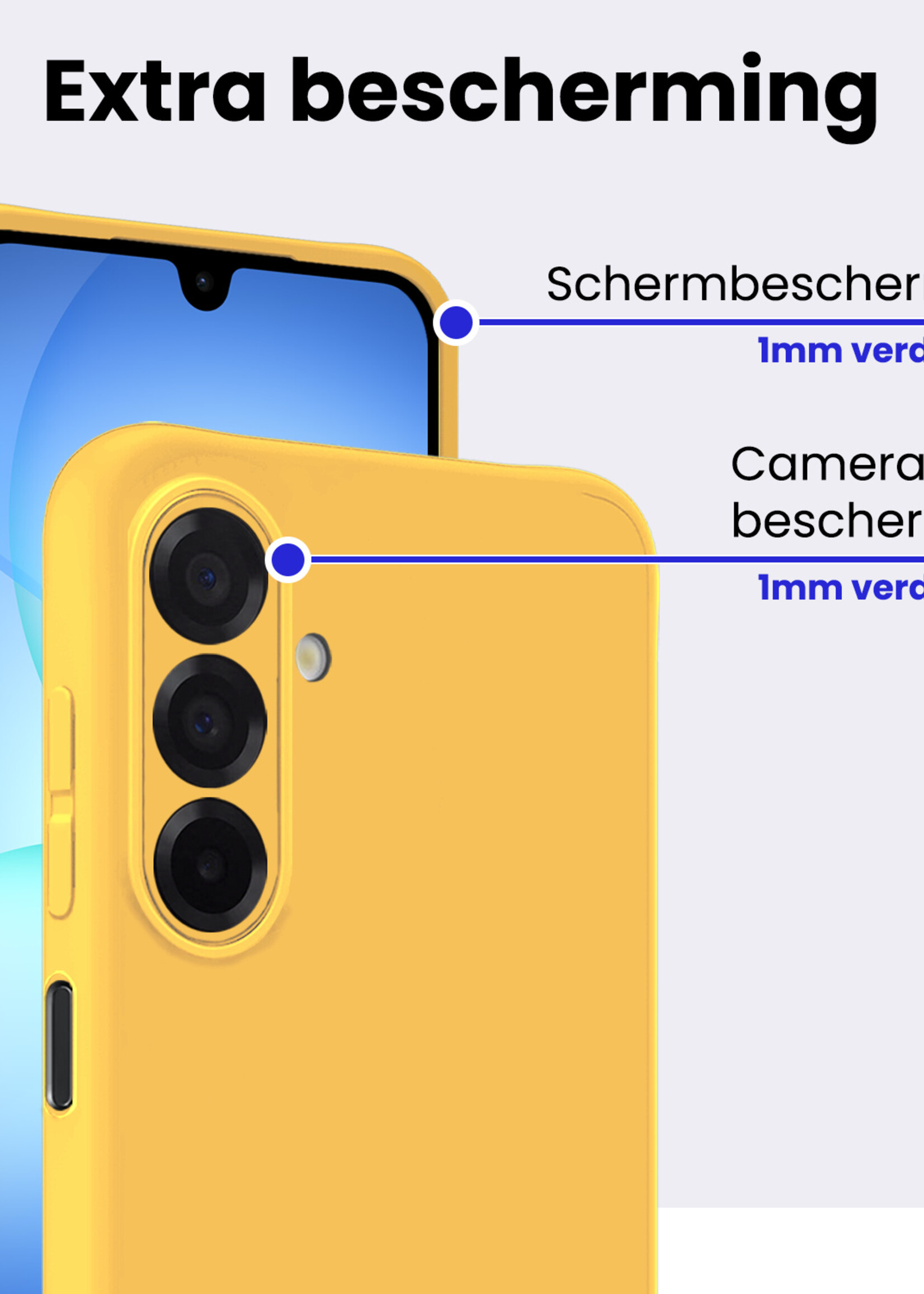 BTH BTH Samsung Galaxy A17 Hoesje Siliconen - Geel - 2 PACK