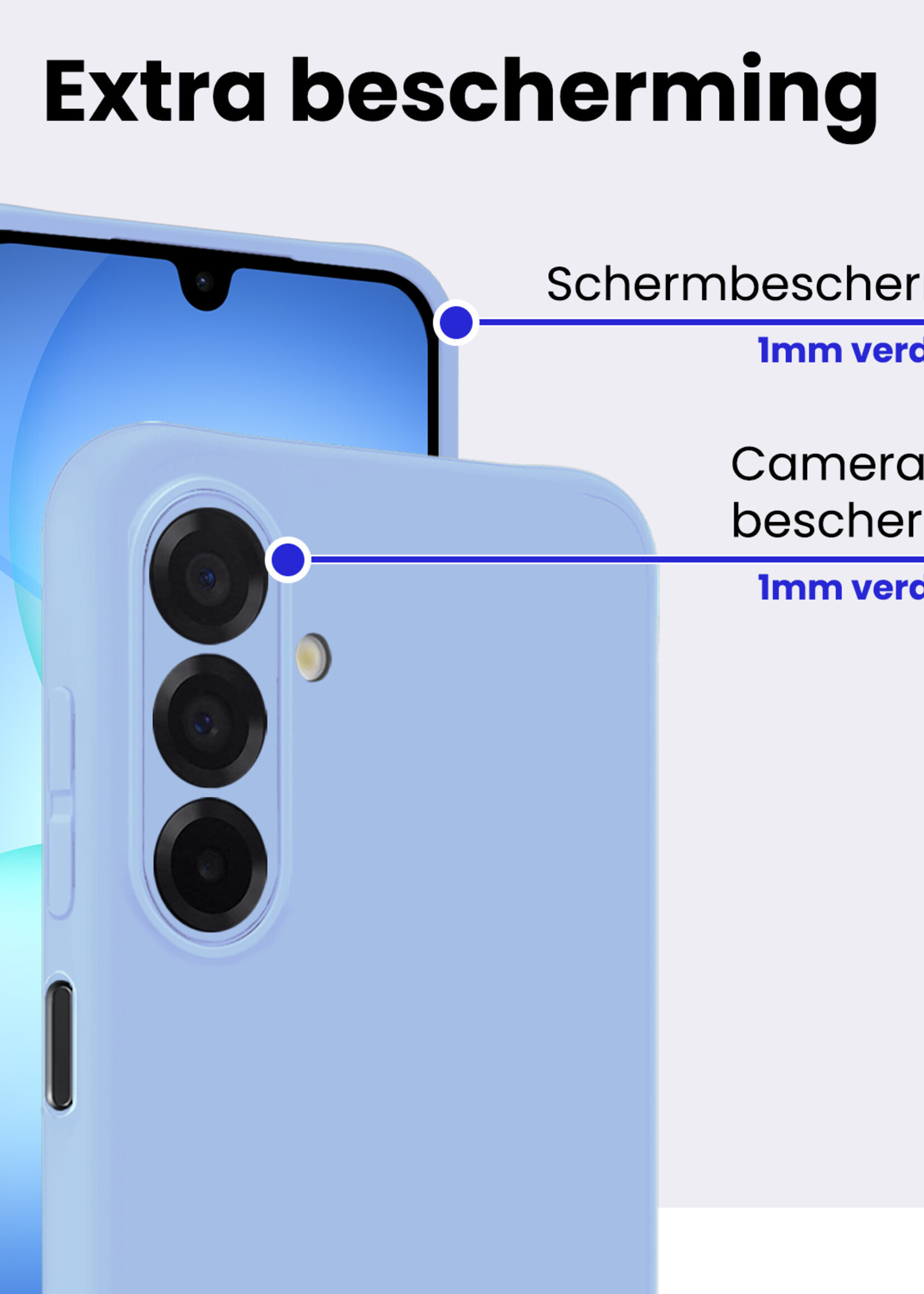 BTH BTH Samsung Galaxy A17 Hoesje Siliconen - Lichtblauw - 2 PACK