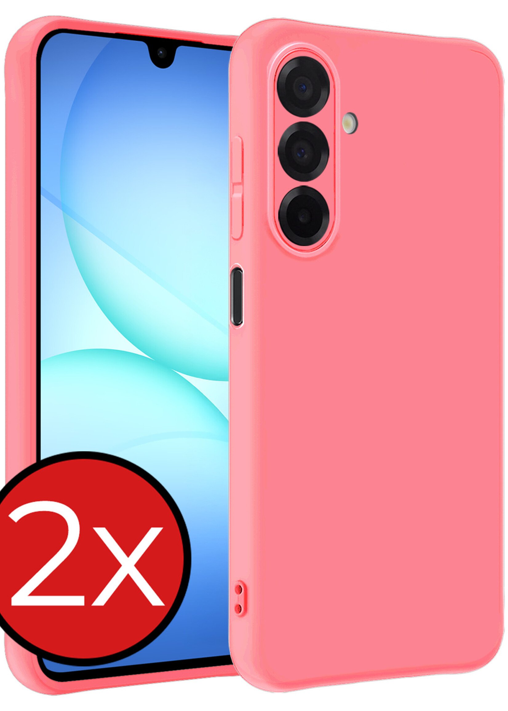 BTH BTH Samsung Galaxy A17 Hoesje Siliconen - Lichtroze - 2 PACK