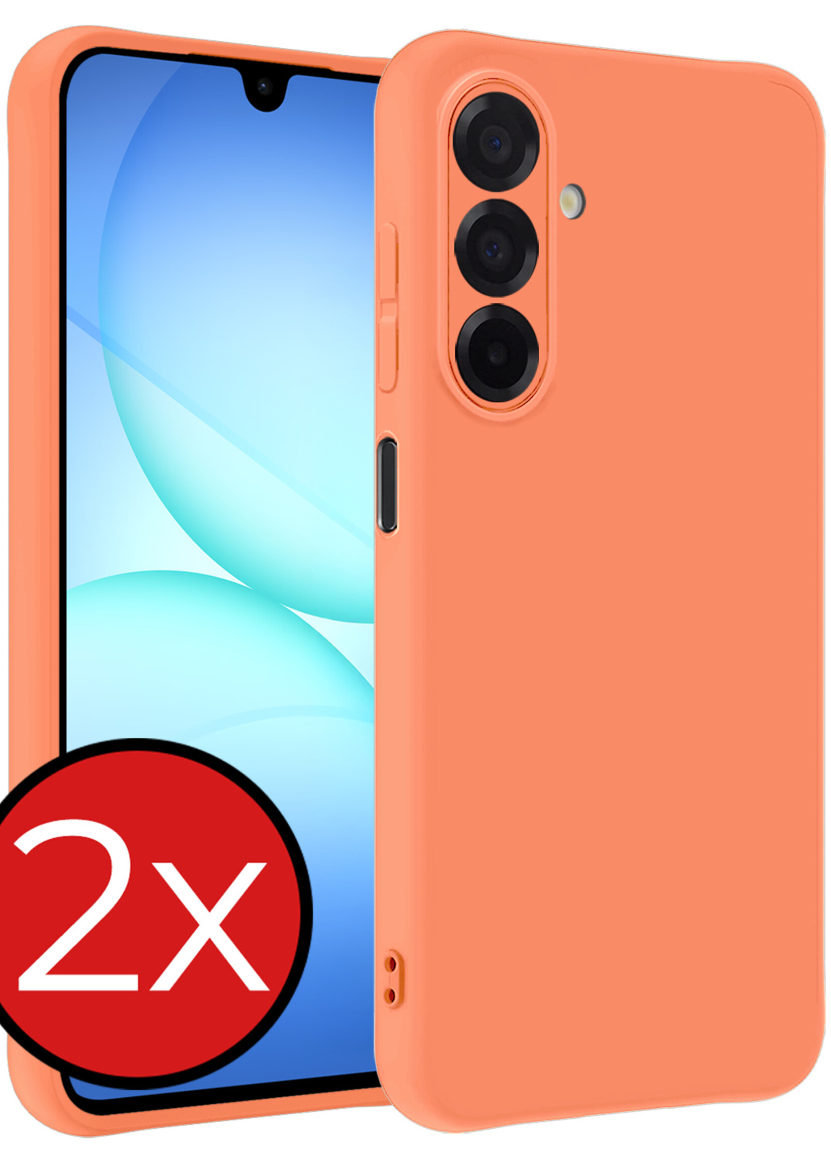 BTH BTH Samsung Galaxy A17 Hoesje Siliconen - Perzik - 2 PACK