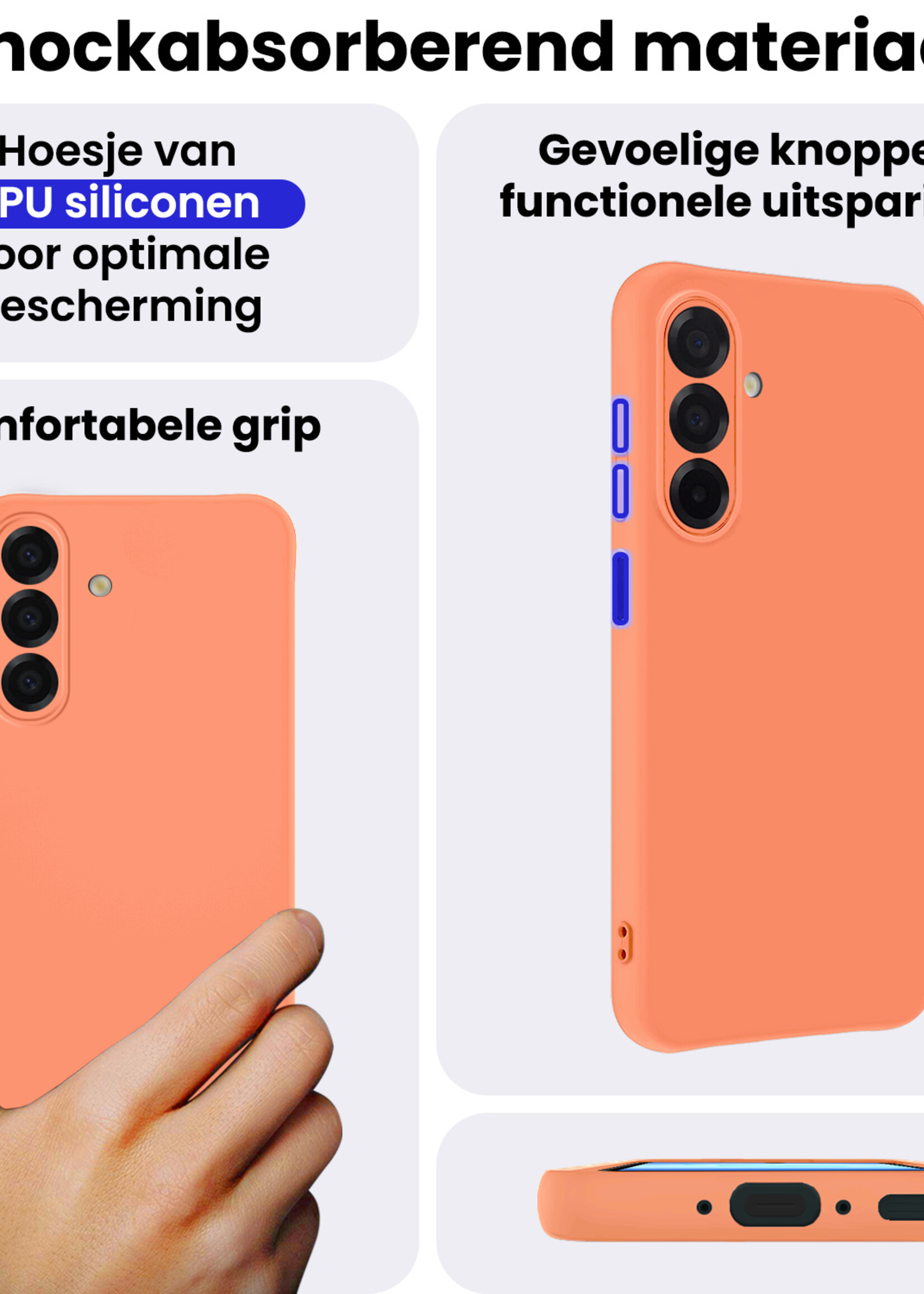 BTH BTH Samsung Galaxy A17 Hoesje Siliconen - Perzik - 2 PACK