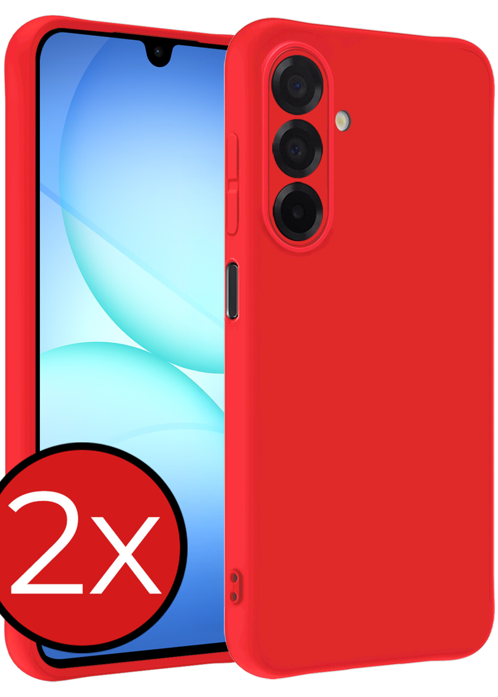 BTH BTH Samsung Galaxy A17 Hoesje Siliconen - Rood - 2 PACK